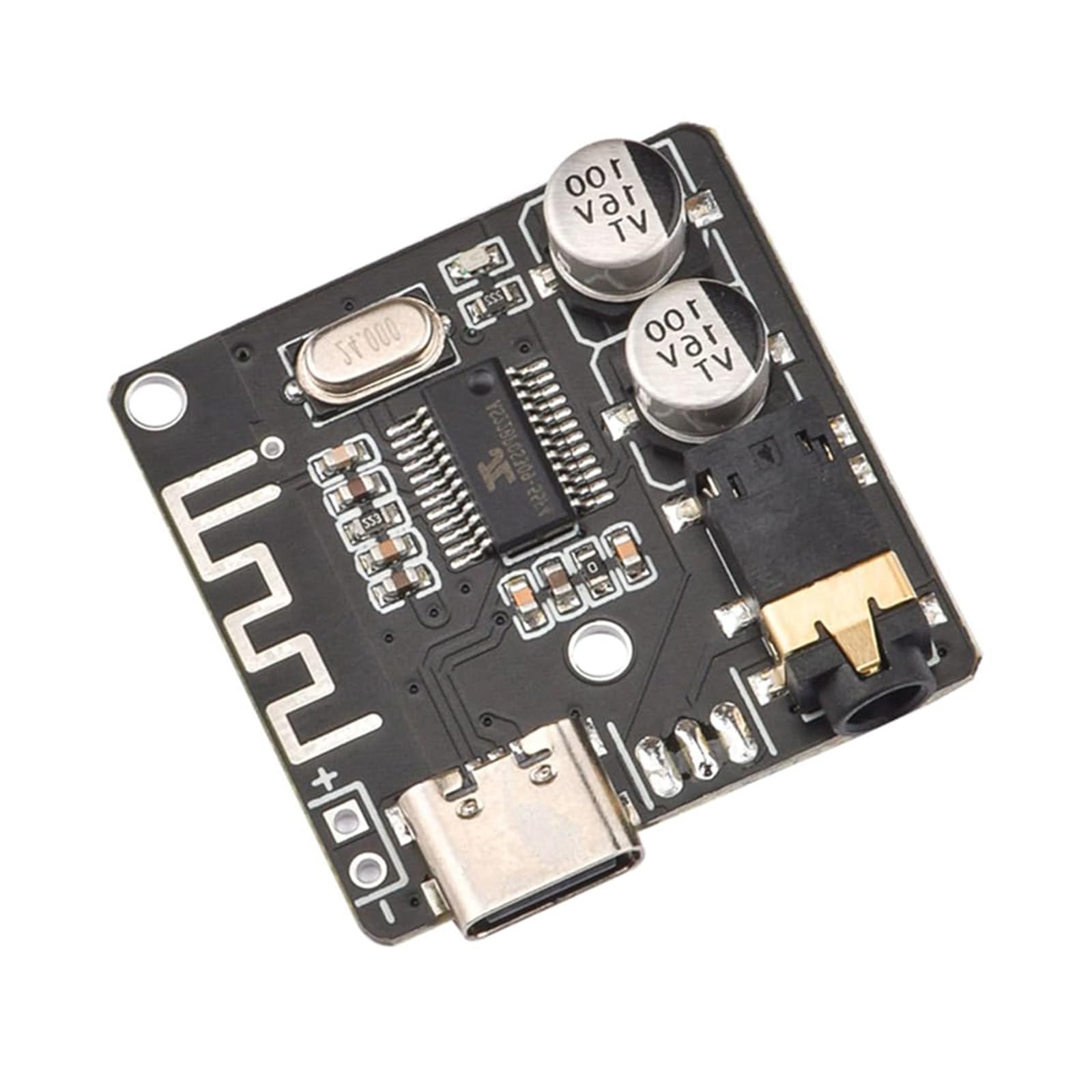 hiBCTR 5pcs Bluetooth 5.0 mp3 decoder Board with USB-c Audio Receiver, Wireless Stereo Music Module for Headphones and Amplifier Board, 12v Bluetooth Receiver with 3.5mm Jack 4