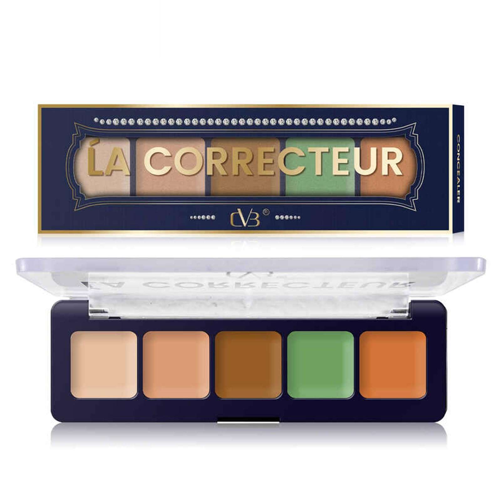CVB Color Corrector/Concealer Palette For Discoloration, Dark Circles, Redness and Spots Full Face Coverage Color-Correcting Concealer 5 in 1 C104 (Multicolor 01) 1