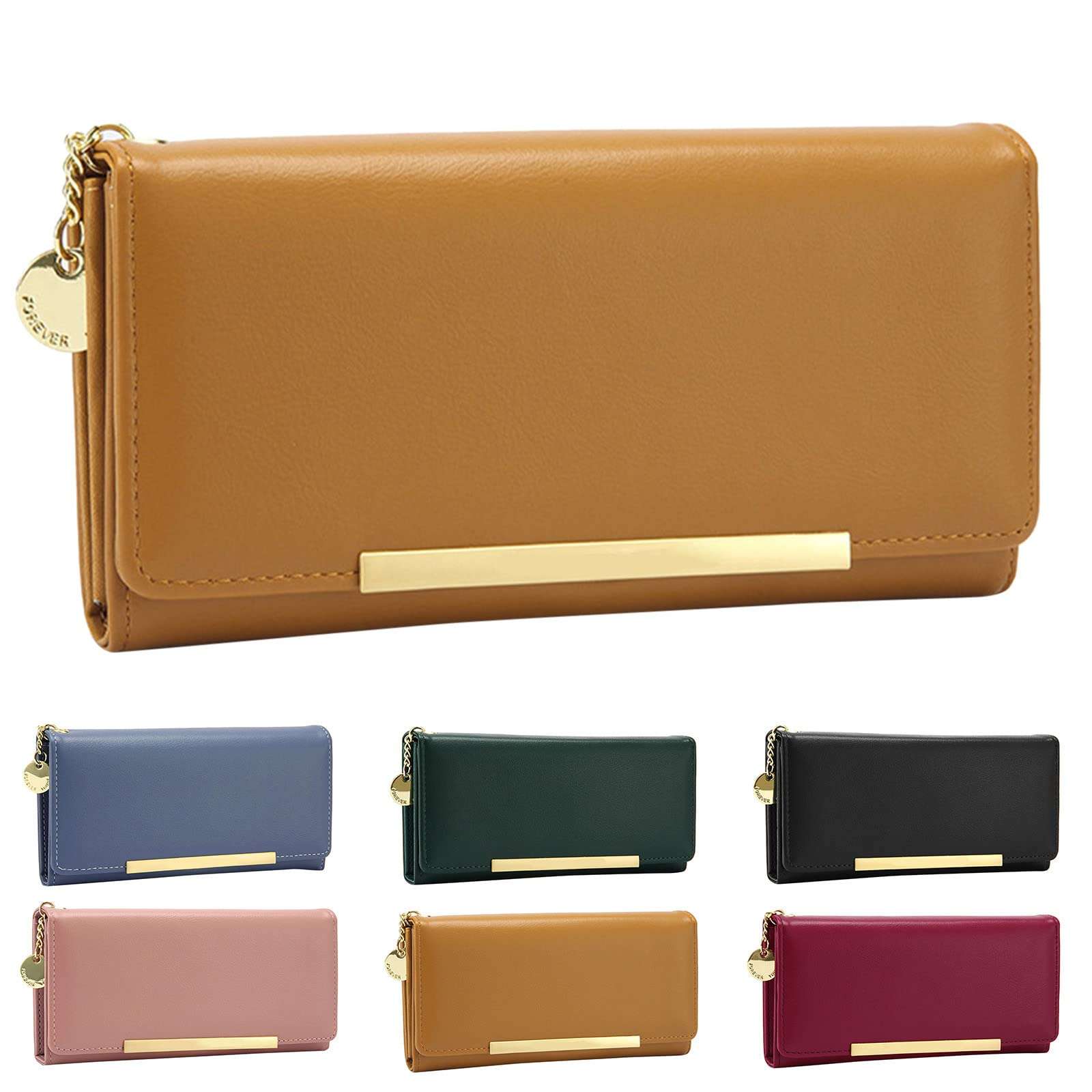 Women Wallet Fashion New Pattern Handbag Solid Simple Long Wallet Fashion Convenient Adhesive Phone Wallet (Green, One Size) 3