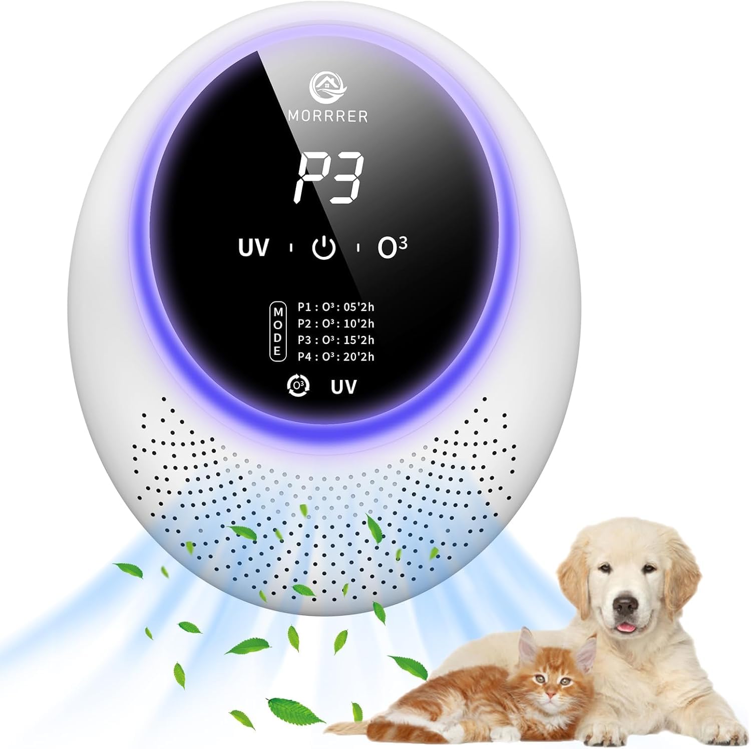 Advanced Cat Deodorizer for Litter Box, 99% Pets Odor Eliminator with 10000mAh Battery, Portable & Rechargeable (White, 13000)