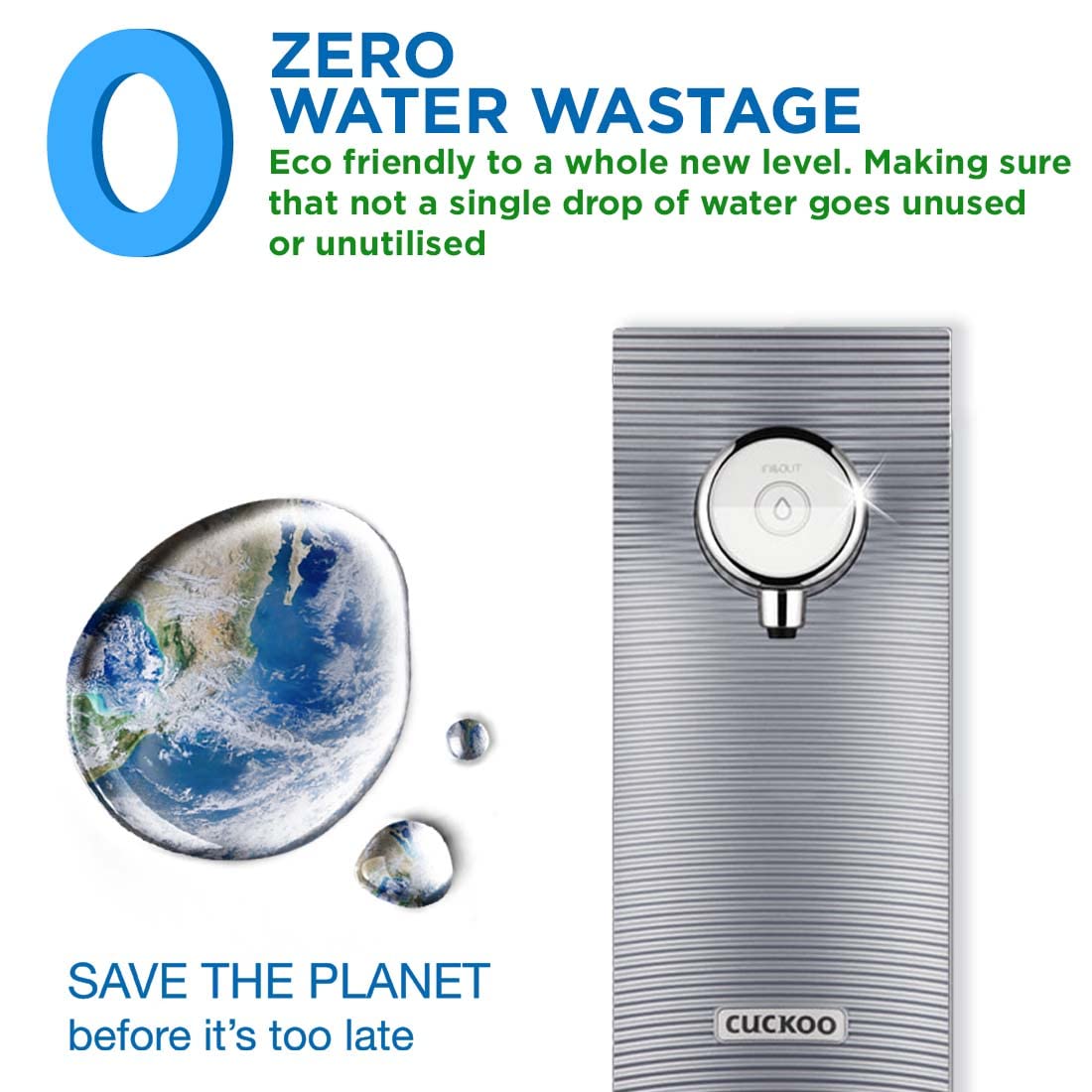 CUCKOO Drink fresh Alkaline Water Purifier Advanced Nano Positive Filtration with zero water wastage (1+2 Years Warranty With Free Installation Accessories & Essence Filter) upto 350 TDS 5