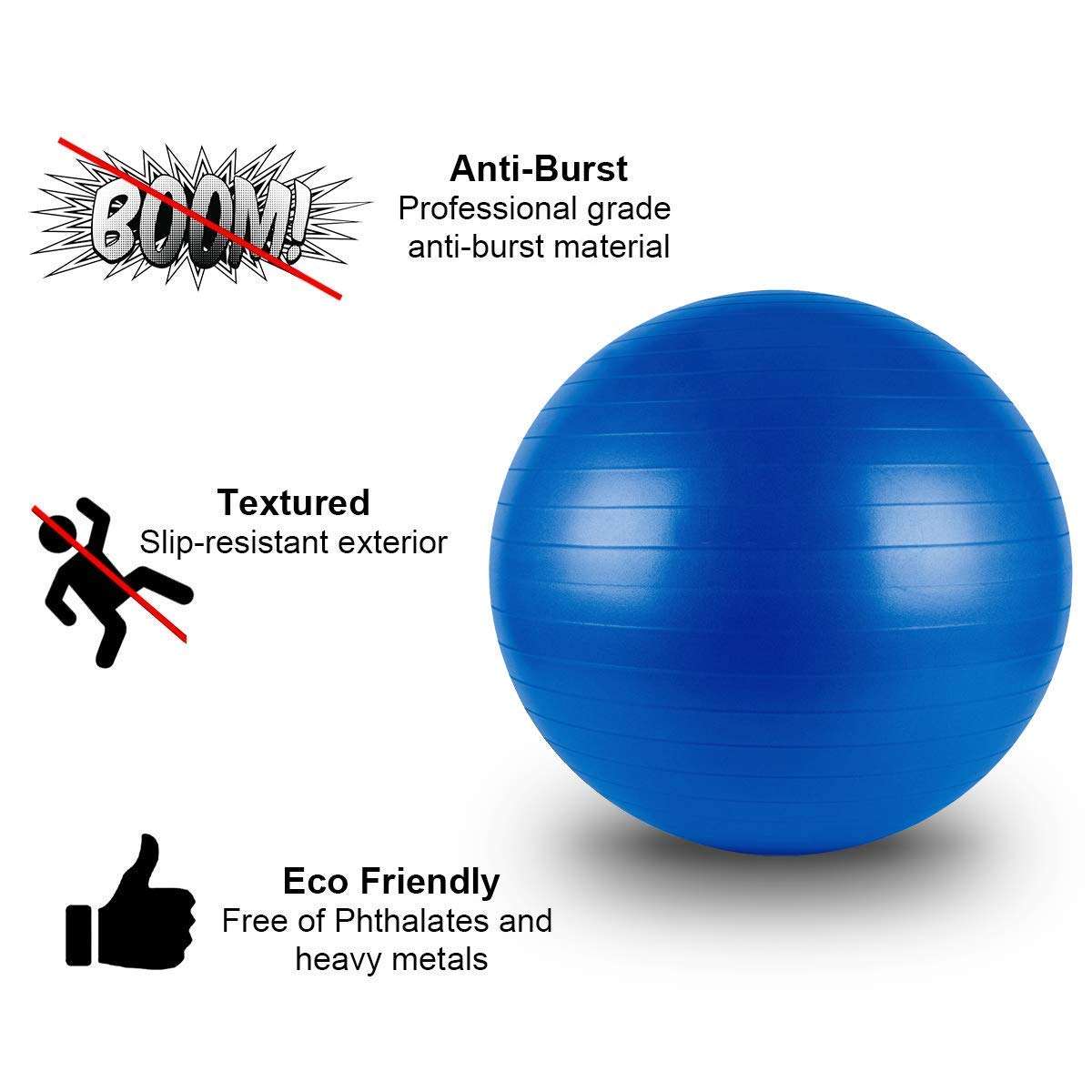 Vroxy Fitness Exercise Gym Ball Without Foot Pump/Yoga Ball for Home, Office, Gym (Multi Color) - 1 Piece 3