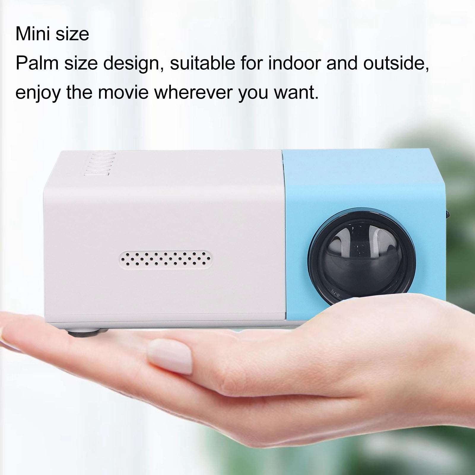 Xcello Mini Projector 1080P HD Inbuilt Speaker Mini Size Diffuse Reflection Imaging Portable Projector for Game Movie 100‑240V (US) 5