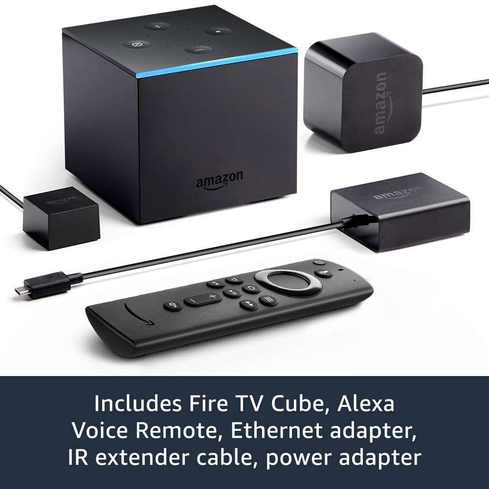Fire TV Cube, Hands-free streaming device with Alexa, 4K Ultra HD, includes Alexa Voice Remote 3