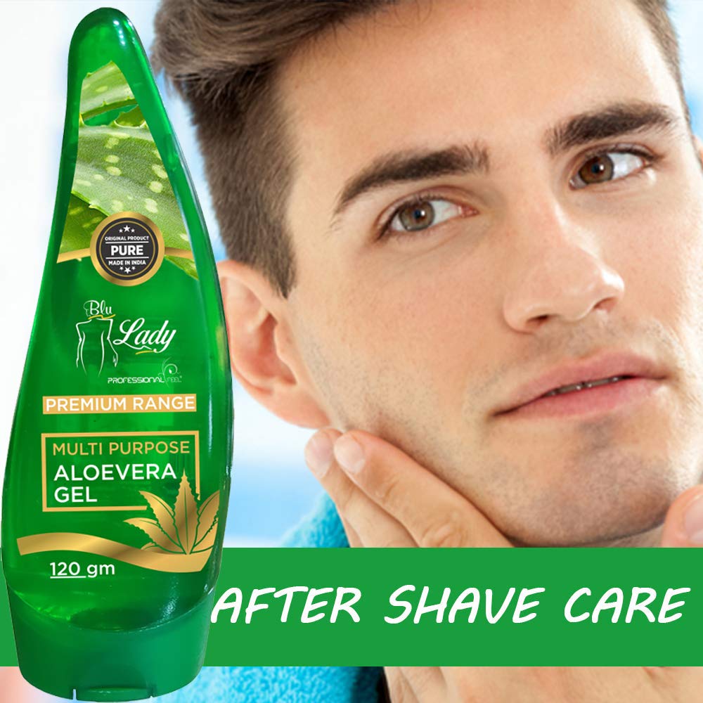 Professional Feel Blue Lady Aloevera Gel, Vitamin C & E Multi Purpose Alovera beauty Gel Beauty Parlour for Instant Skin & Hair All Type Skin Soothing 6