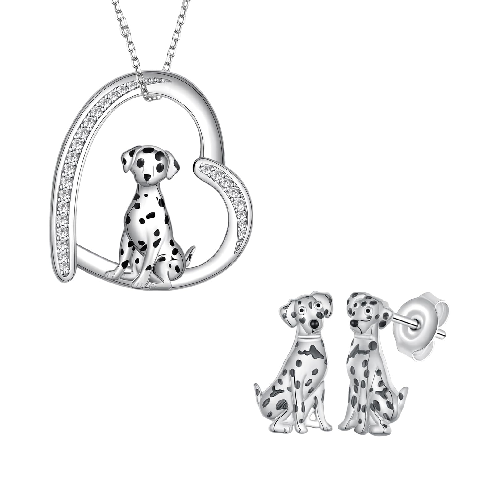SVODEA Dalmatian Gifts 925 Sterling Silver Dalmatian Jewelry Cute Animal Dog Jewelry Gifts for Women Dog Lover 1