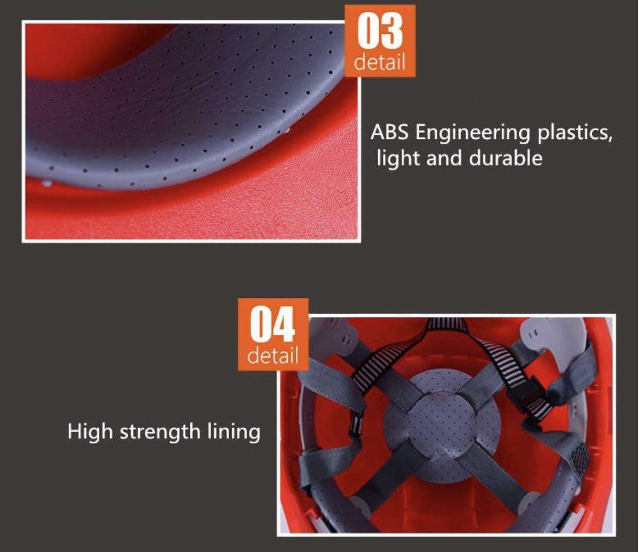 WYATT FRP Fiberglass Safety Helmet Construction Protective Helmets Anti-Smashing Work Cap Labour Engineering Impact Resistance Hard Hat (RED) 5