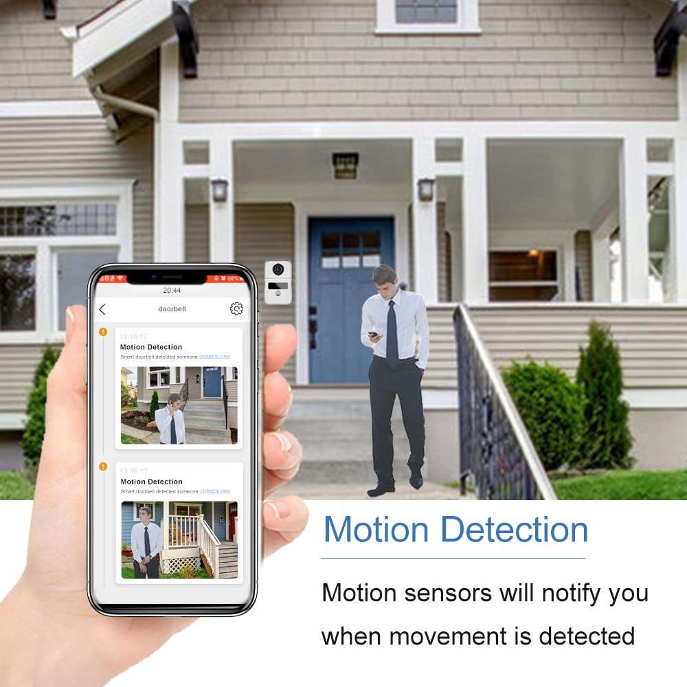 Wireless Video Doorbell Intercom with 7 inch Touch Monitor System,1080P Video Entry Doorphone Door Camera with Lock,TUYA WiFi Smart Home Video Intercom Kits for Home Apartment 4