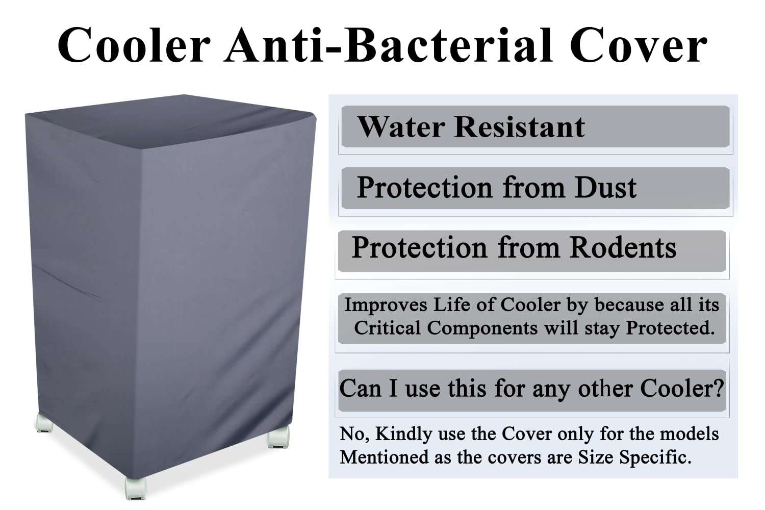 The Furnishing Tree Air Cooler Cover compatible for Blue Star DA60EEA 60 Ltr Tower Cooler, Ployester, Grey 6