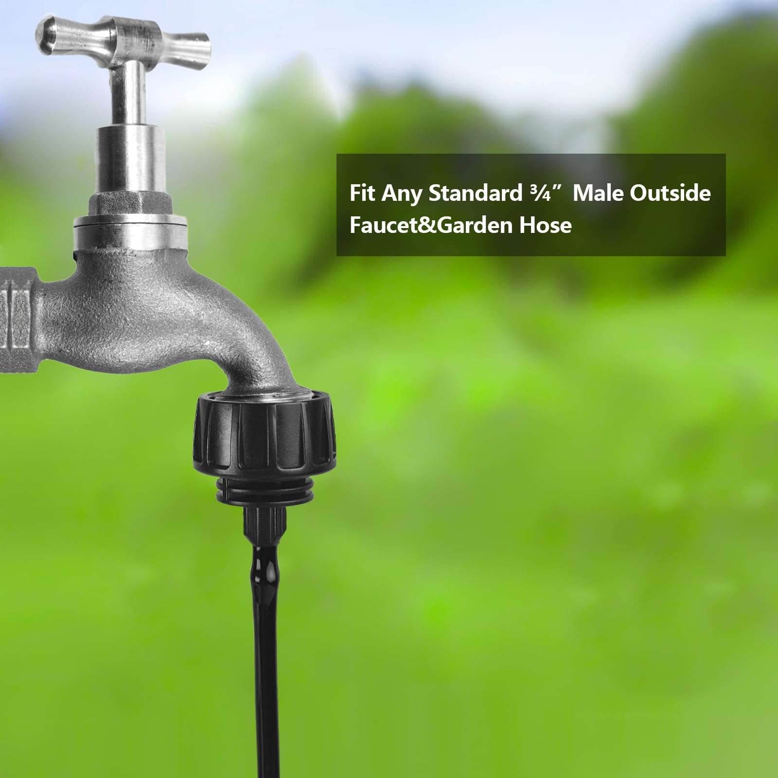 TTioDri 1/4" Drip Irrigation Fittings, 26 Pcs Lock Barbed End Plug Connectors for 1/4 Inch Drip Irrigation Tubing Drip Line End Cap Parts with Lock Nut for Garden Lawn Drip Systems 6