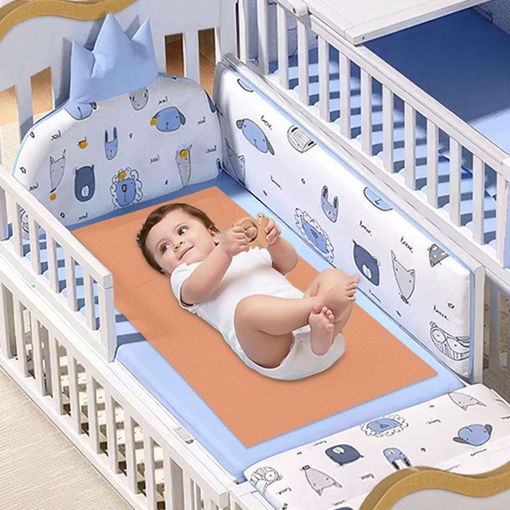 StarAndDaisy Waterproof Quick Dry Sheet, Bed Pad Anti-Piling Fleece Extra Absorbent Washable Mattress Protector| Baby Bed Protector Sheet for Toddler Children. (Pink & Orange, 50X70 CM) 3