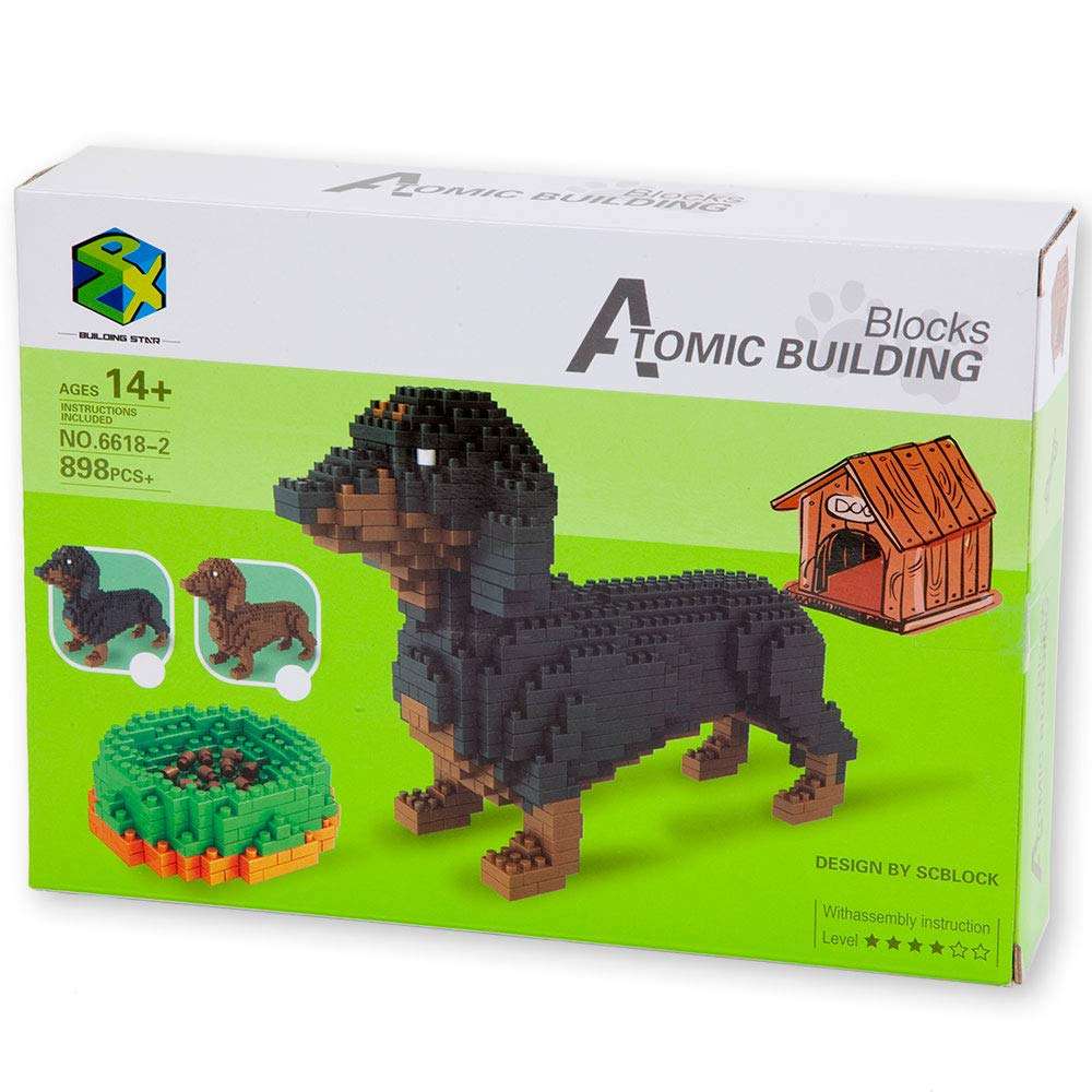 Bits and Pieces - Dachshund 3-D Block Puzzle - Dog Breed Building Blocks - 898 Piece Construction Model Set 3