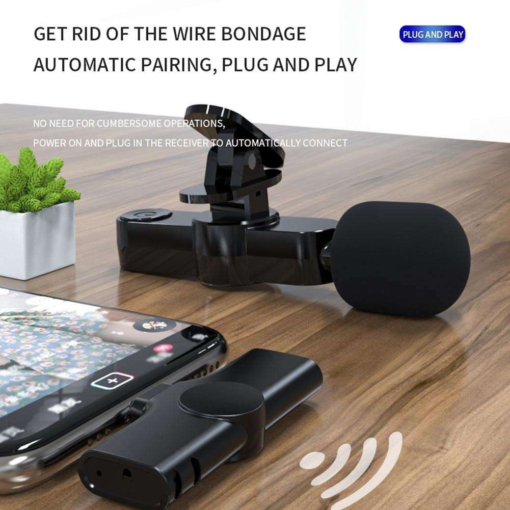 Speedwav Wireless Collar Microphone for All Type C Mobile & Laptop Devices with On Recording Mobile Charging Port Just Plug and Play | Noise Cancellation | NO APP or Bluetooth Needed Portable 4