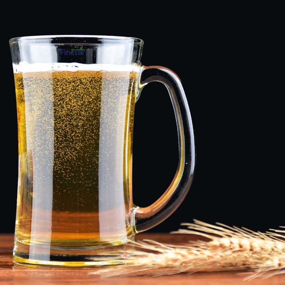 FINSTER Glass Beer Mugs Set of 12-300 ml, Transparent Imported Bear Mug with Handle (Premium for Party Style) 1