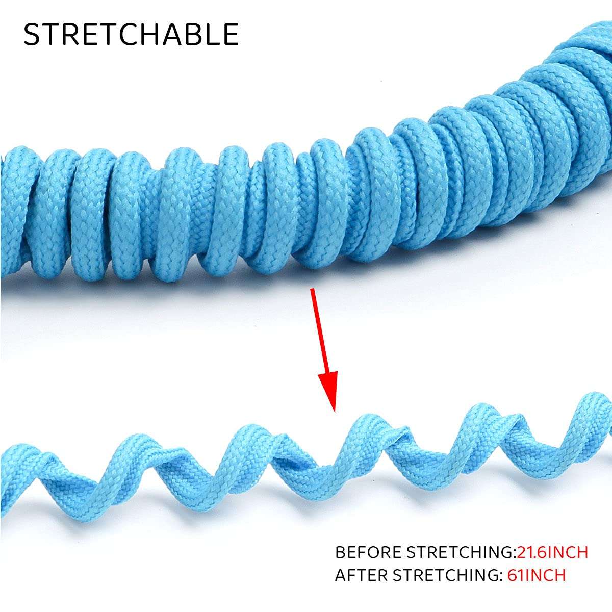 SPENCER 2 Pack Kayak Paddle Leash - Kayak Rod Leash Safety Tool Paddle Lanyard Rope Kayak Accessories Stretchable Coiled Lanyard Leash for Kayak and SUP Paddles, Fishing Poles Rods (Black) 4