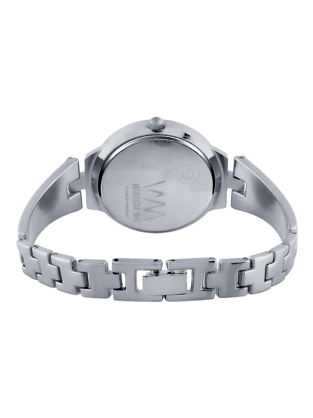 TIMESMITH WM White Dial Silver Stainless Steel Strap Watch for Women and Girls 3