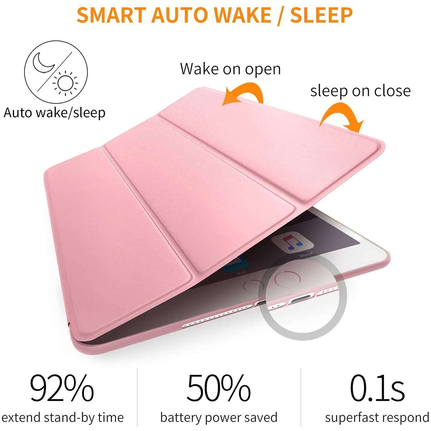 iPad Mini 7.9 Inch 3rd 2nd 1st Gen [ Mini 3 Mini 2 Mini 1 ] A1599 A1489 A1432 A1599 A1489 A1432 MGNR2HN/A ME276HN/A ME279HN/A ME277HN/A Smart Auto Sleep/Wake with Honeycomb TPU Cover - Rose Gold 3