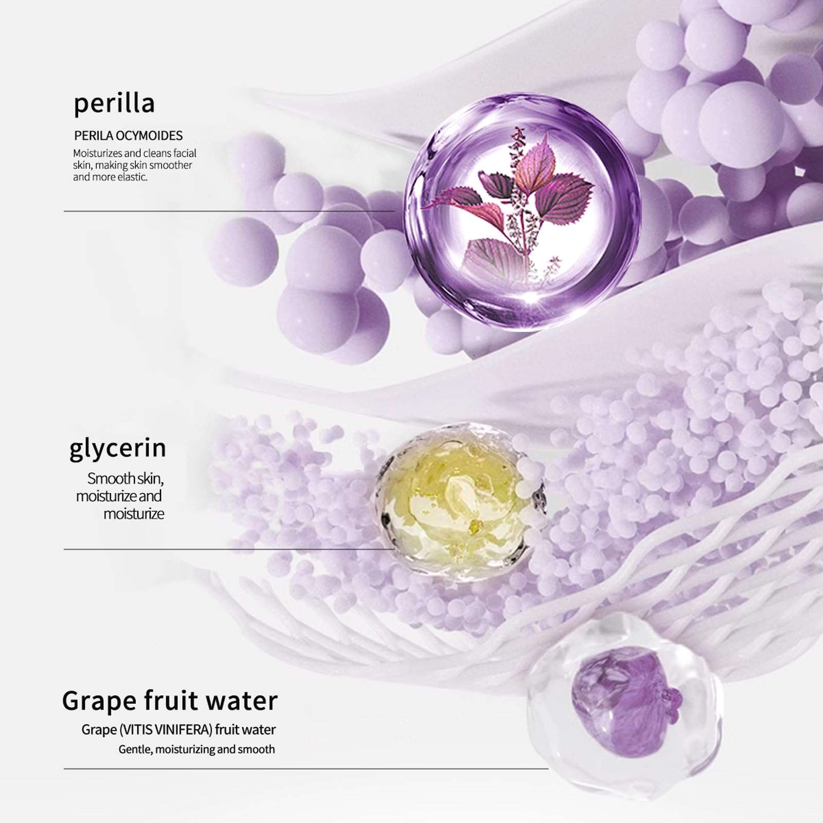 BLUE LOVE Perilla Makeup Remover Cleanser Water - Hydrating, Non-Greasy Facial Cleanser for All Skin Types, Effectively Removes Waterproof Makeup, 16.9 fl oz 3