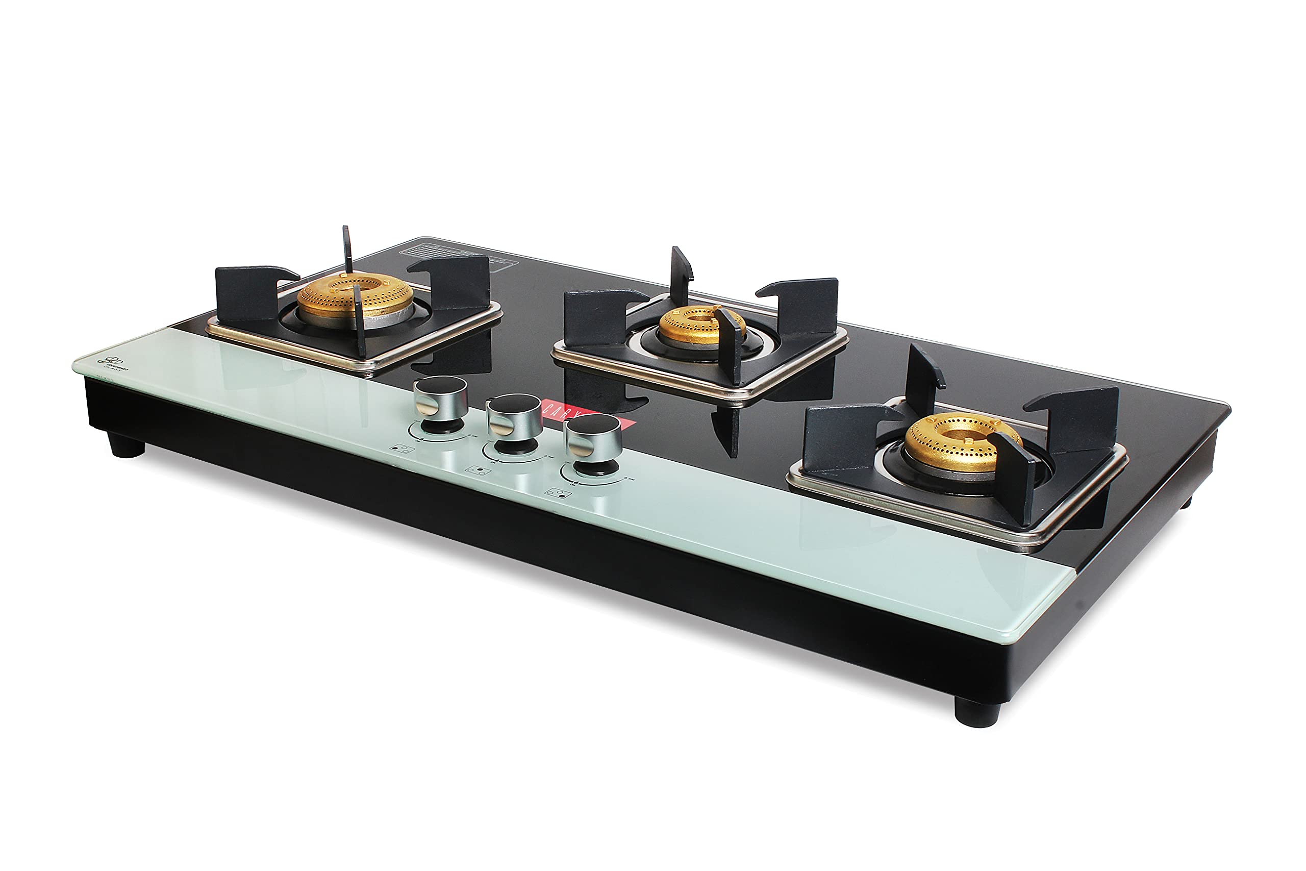 Carysil CT-01 Glass Top 3 Burner Hob top, Manual Ignition, Top Knob, Black 4