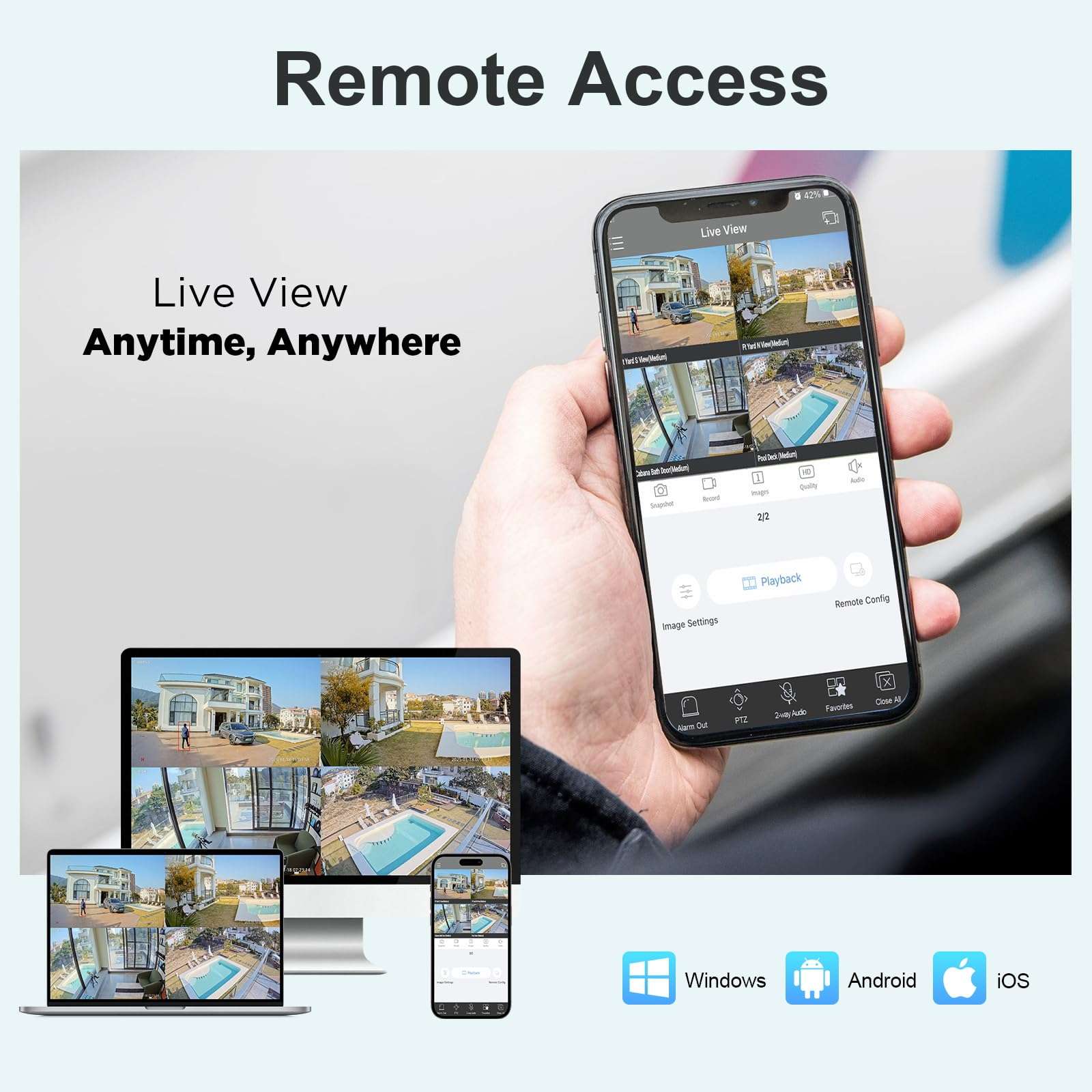 INNOSECU 4MP Outdoor IP Security Cameras (4× INB4FR37F-B) Bundled with an 8CH PoE NVR with 2TB HDD (IN-NVR8P2TC) Form a Plug-and-Play PoE Camera Security System Featuring AI Detection 5