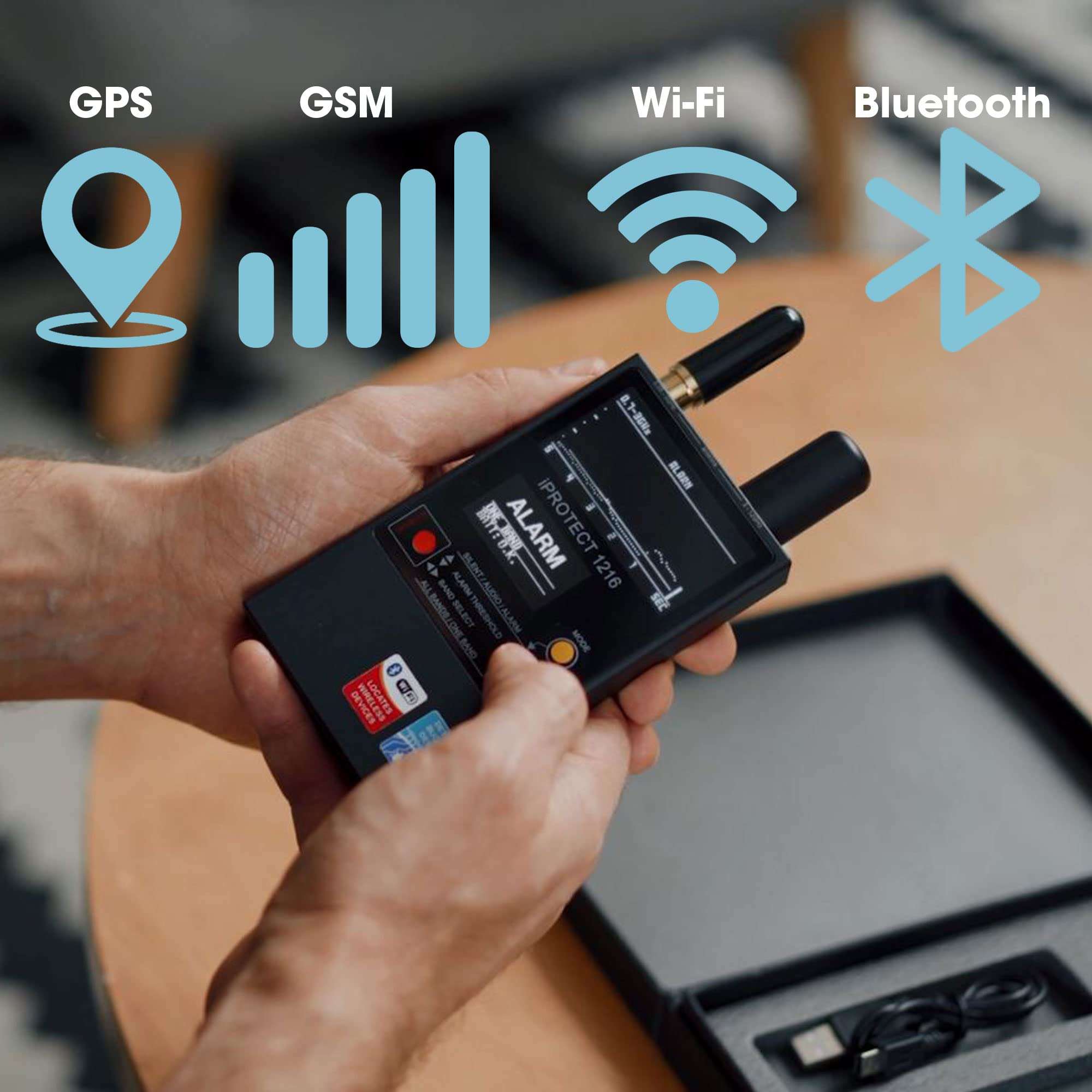 Discover It - iProtect 3 Band RF Anti-Spy Counter Surveillance Radio Frequency Bug Detector - Detect Listening Devices, Hidden Cameras, GPS, WiFi, Bluetooth, GSM, 3G, 4G/LTE, 2.4, and 5.8Ghz Signals 6