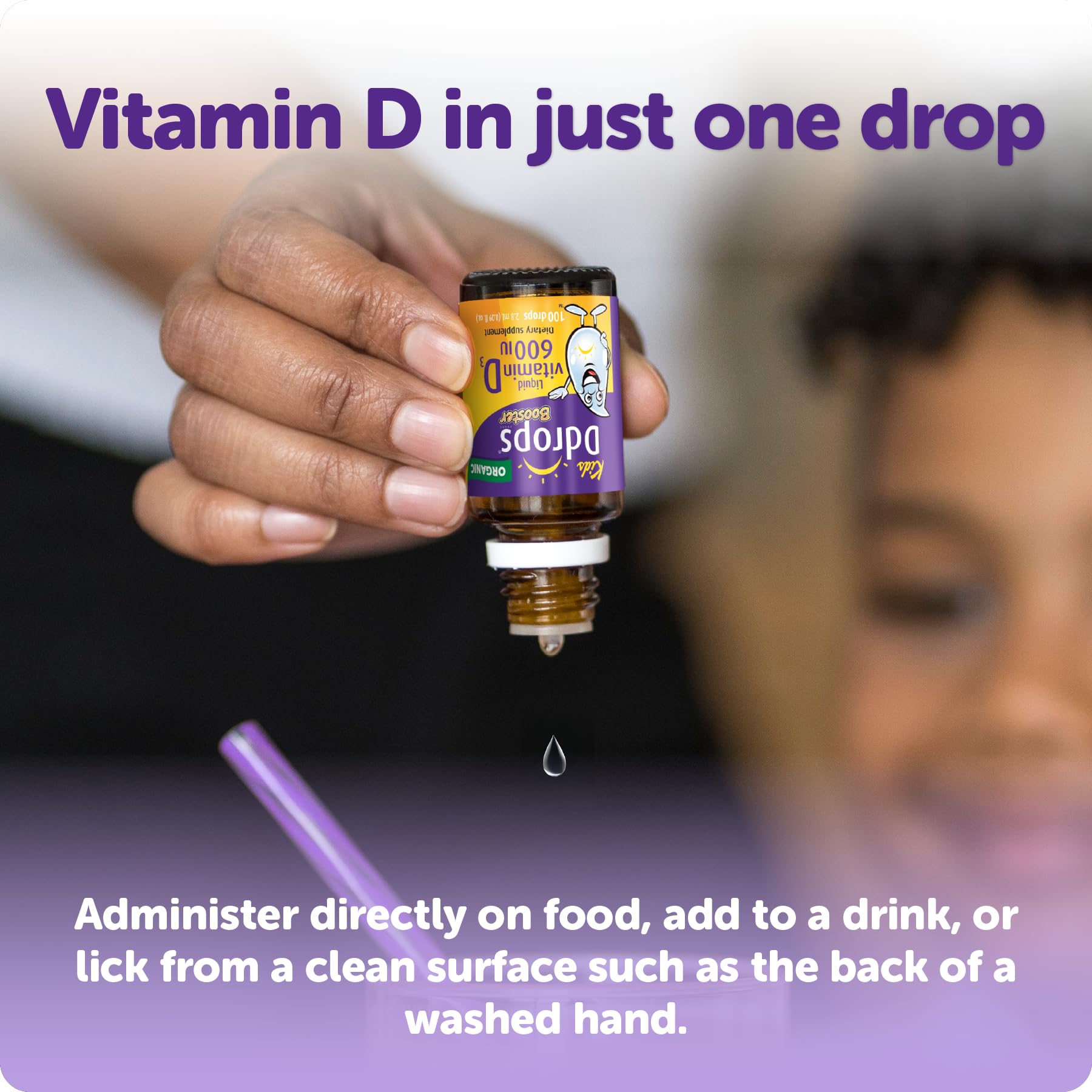 Ddrops Kids Booster 600IU 100 Drops - Daily Liquid Vitamin D for Kids. Support Strong Bones & Immune System in Children. No Preservatives, No Sugar, Non-GMO, Allergy-Friendly 5