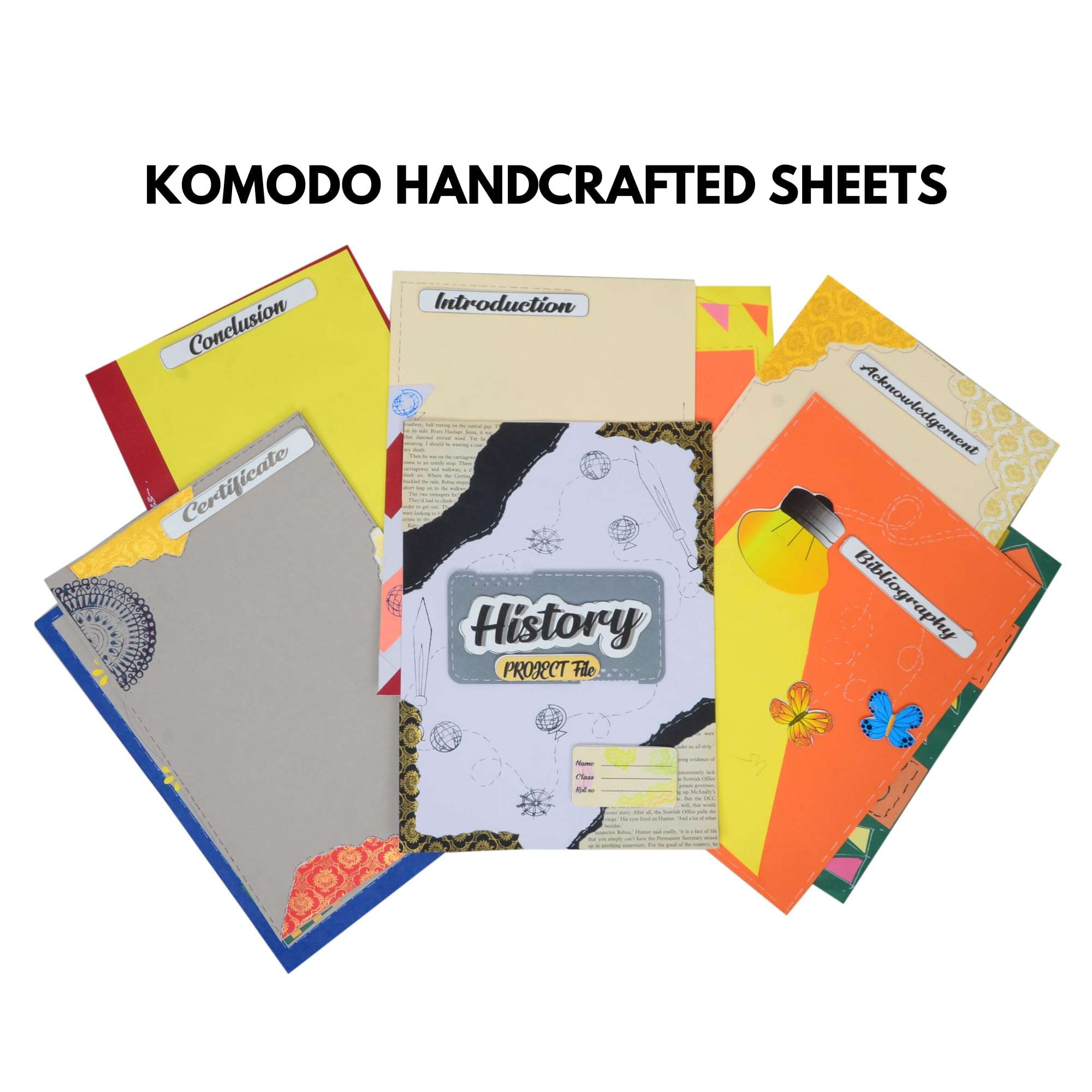 Komodo HANCRAFTED Sheets/Combo Pack/ENG + POL SCI + History / A4 Size Sheets 4