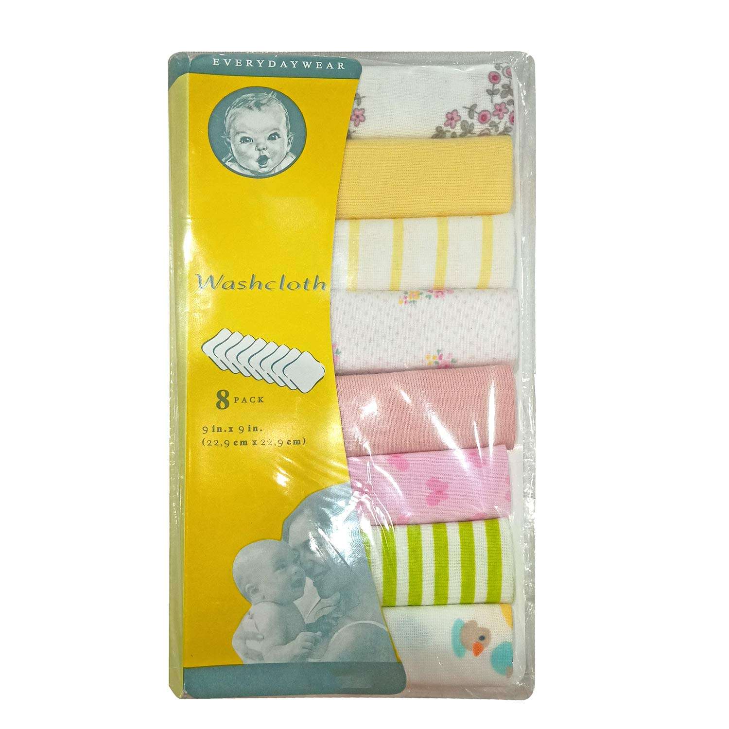 BAAL Baby's Cotton Face Towel Reusable Absorbent Wipes Set of 8 Pcs (Multicolor) 1