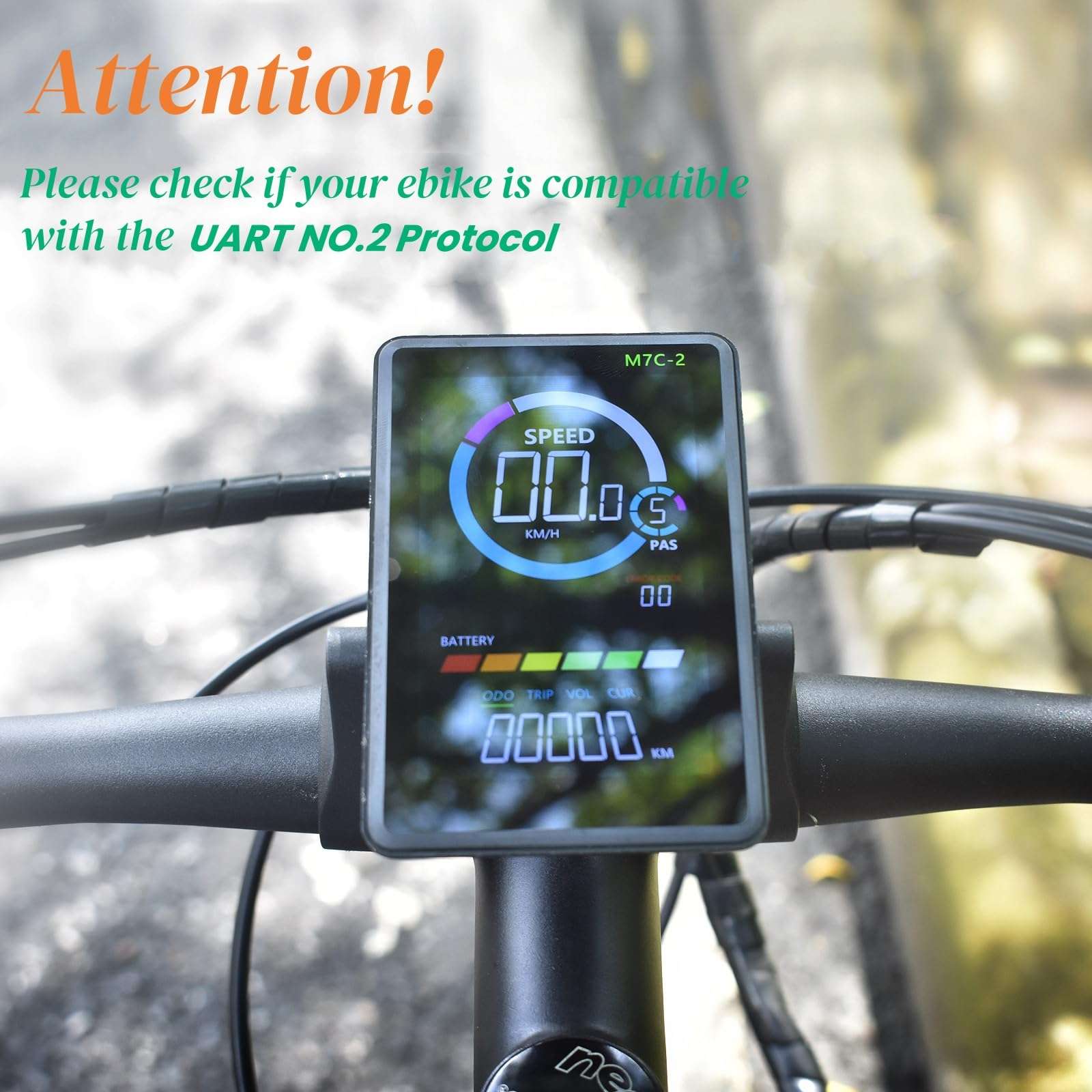 Mcezdy Ebike Display, UART No. 2 Protocol, 24V-60V ABS Colorful Cycling Computer with Charging Port for Mobile Devices, Vertical Ebike LCD Display to Enrich Cycling Journey 3