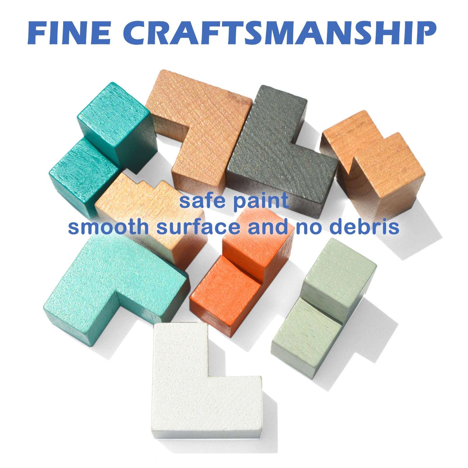 COHHFWPD Wooden Cube Puzzle, Mini Size Cube in Tin Case for Travel, Assembly and Disentanglement Cube Puzzle for Child Ages 6+ 3