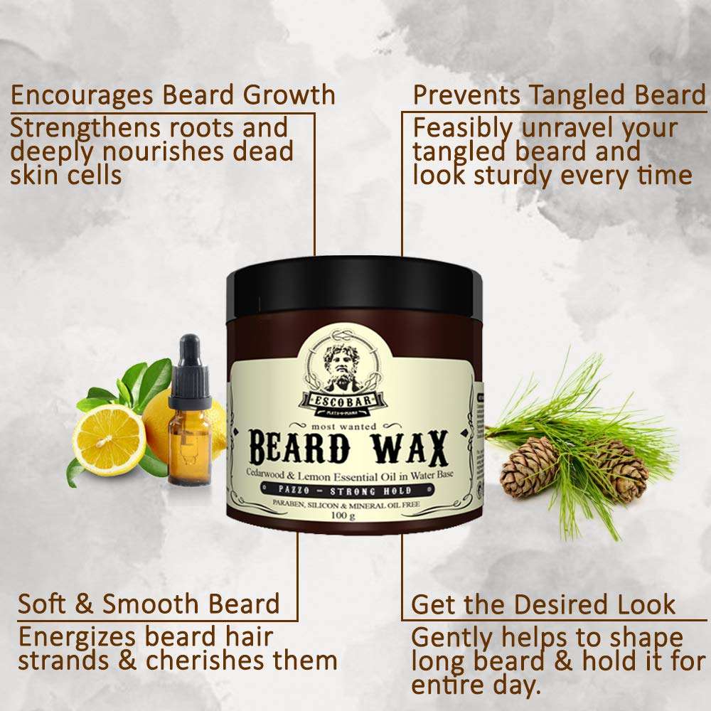 Escobar De Tan Face Scrub & Beard Wax For Remove Blackheads, Pimple, Beard Make Shine, Men, 200gm Each, Pack of 2 6