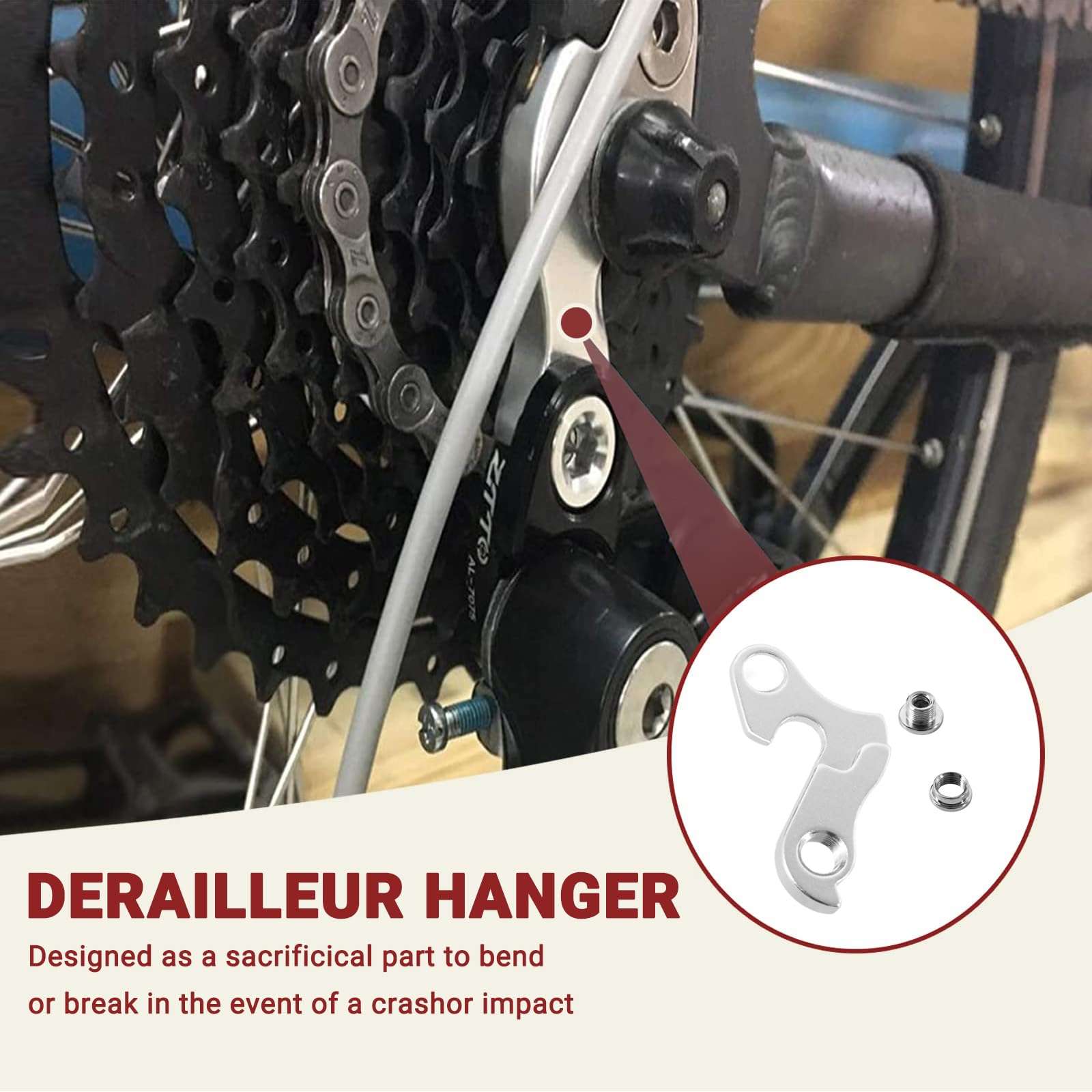 2 Pcs Universal Derailleur Hanger for Cyclocross Bike, Hybrid Bike, Mountain Bike, Road Racing Bike 3