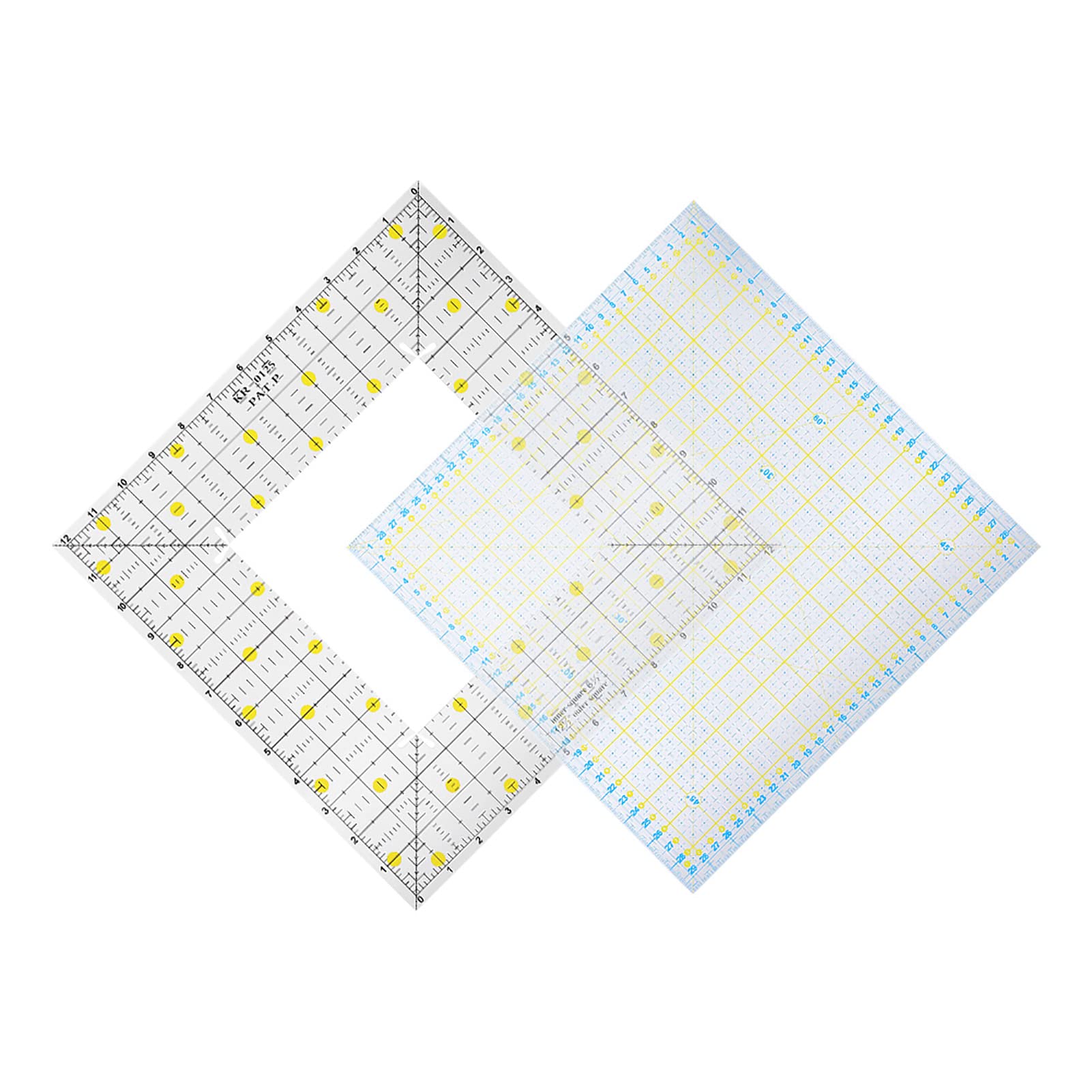 NSXAYIWE 2Pcs Quilting Ruler Square Acrylic DIY Cloth Patch Work for Measuring Sewing Embroidery Supplies 1