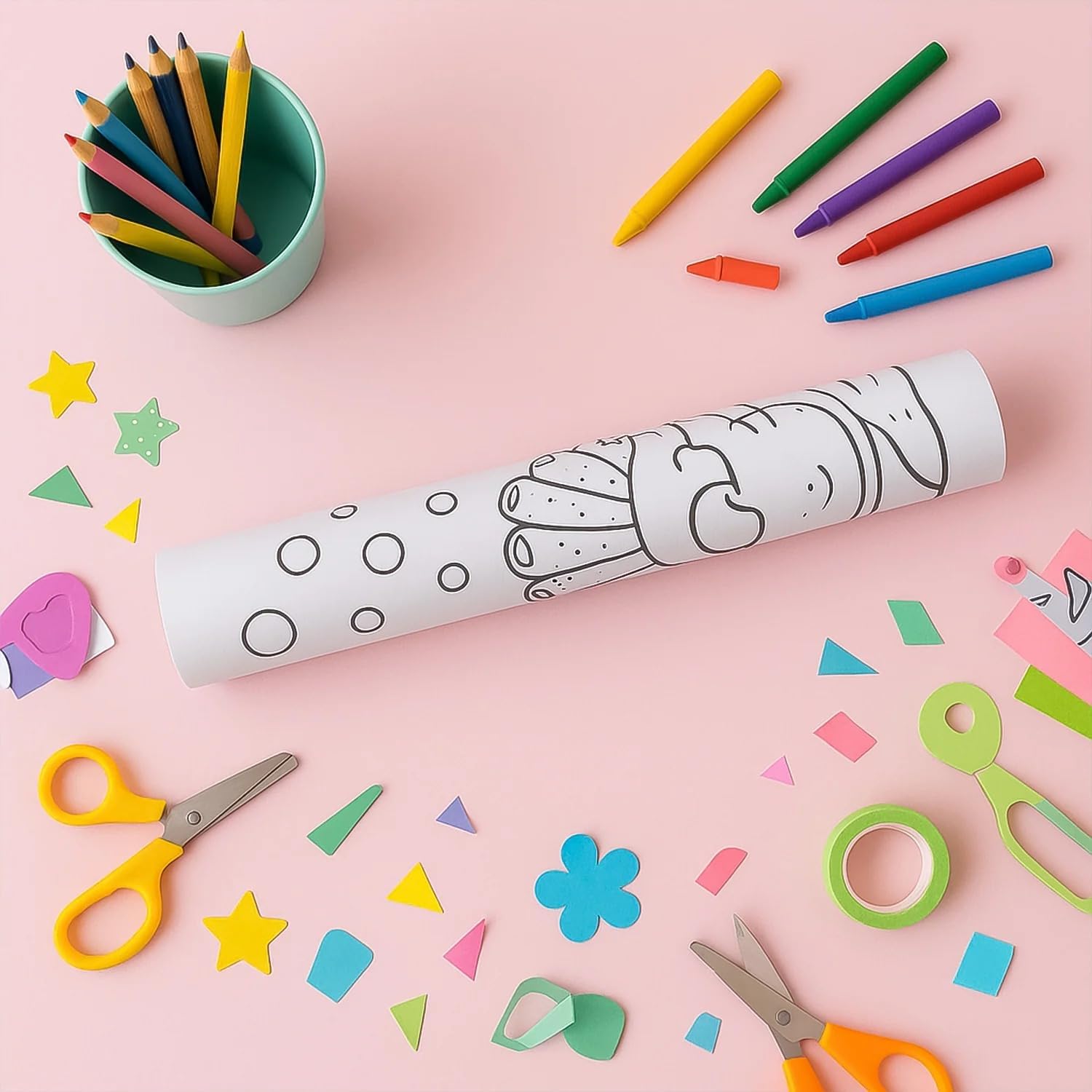 JEGHADHA Drawing Paper Roll for Kids Large White Art and Craft Poster Roll for Coloring Painting and Doodling DIY Drawing Sheet for Boys and Girls Toddlers Preschool and Kids 5