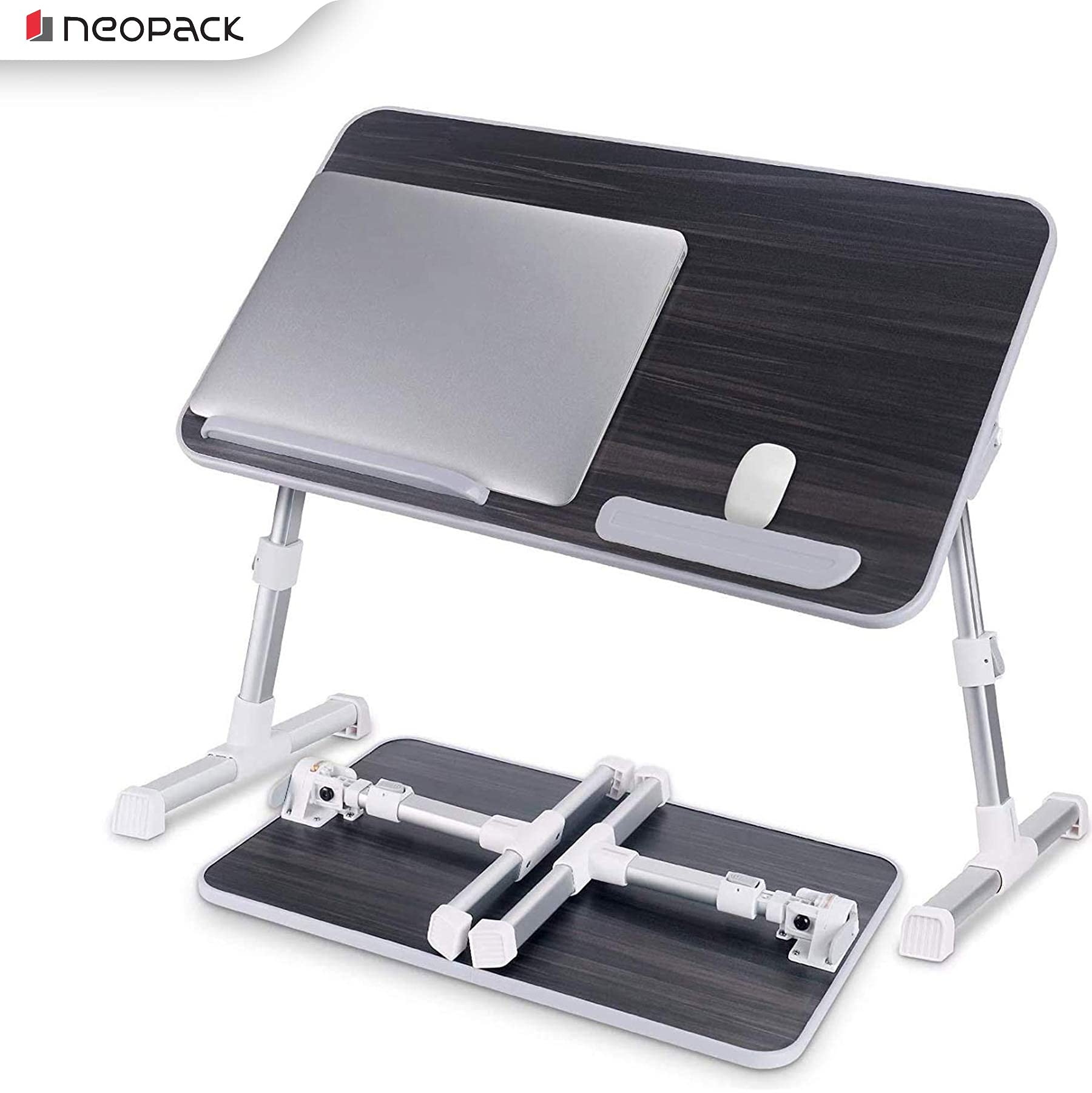 Neopack Aluminum Ergonomic Laptop Table/Portable Lap Desk With Foldable Legs (Fits: 13"- 16" Laptops & Macbooks)- Black 3