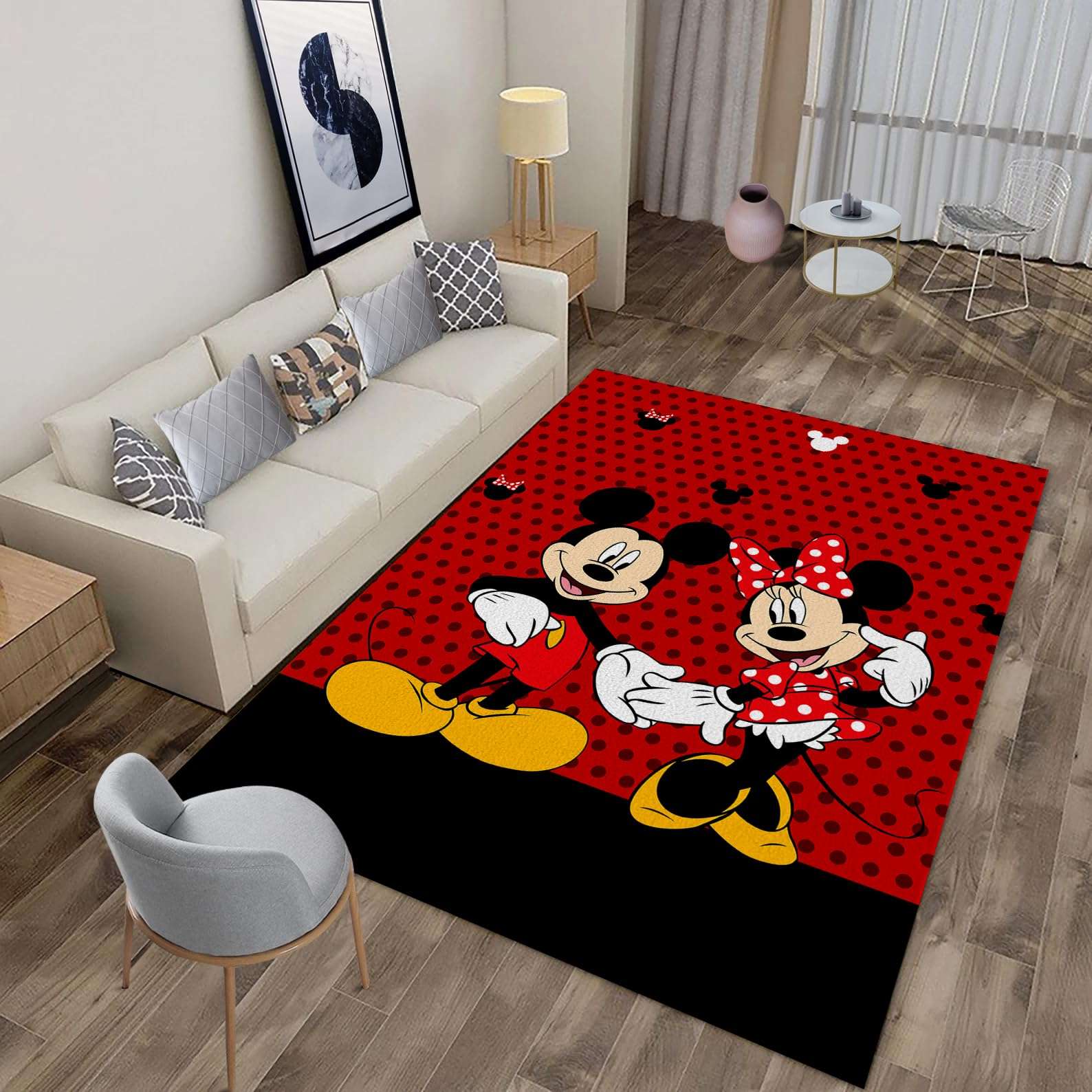 PooBa Cute Mouse Area Rug Cartoon Anime Popular Rug Movie Cartoon Character Carpet for Livingroom Child Room Bedroom Playroom Home Decor Floor Mat 3' x 4' 3