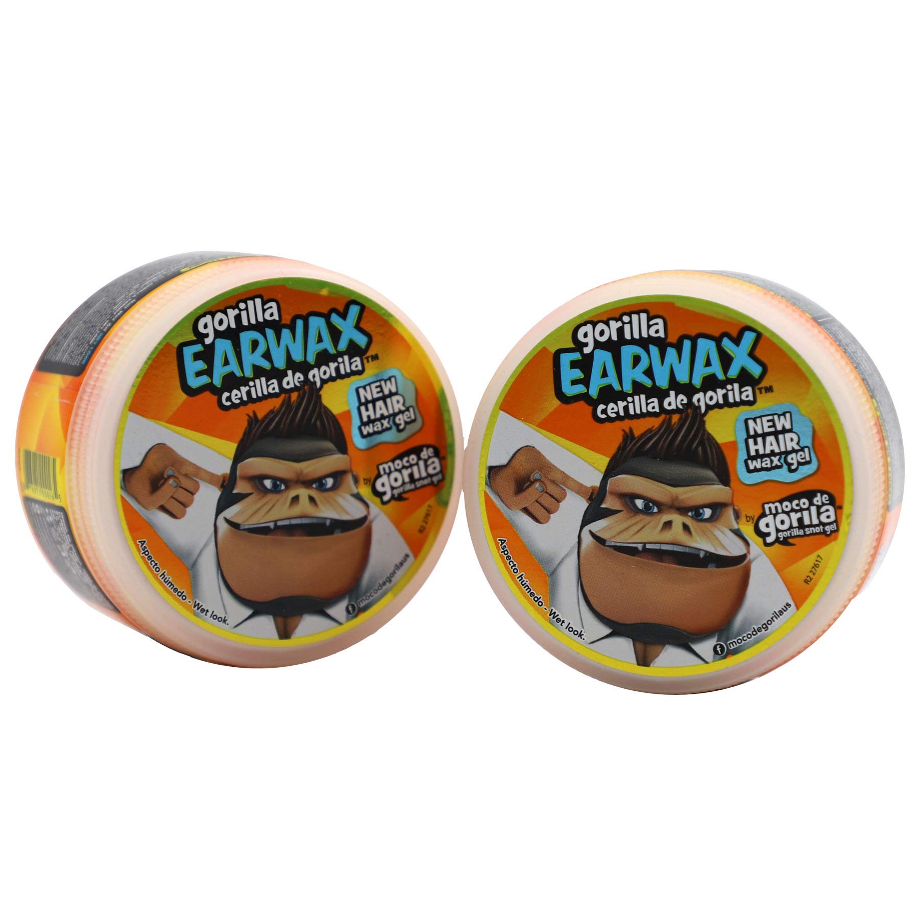 Moco de Gorila, Gorilla Earwax, Hair Wax Gel, Hair Styling Wax, Trendy Hairstyle, Superior Control, Long-Lasting Hold, 2-Pack of 3.53 Oz, 2 Jars. 1