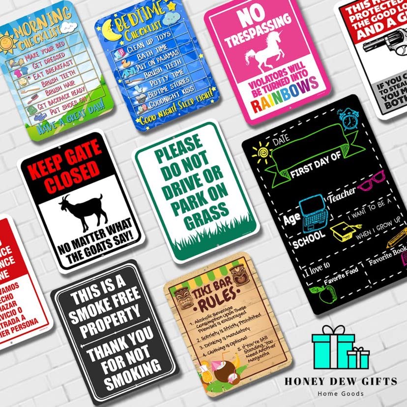 Honey Dew Gifts, Notice No Alcohol or Drugs Allowed on these Premises, 9 inch by 12 inch, Made in USA, Metal Sign Post, Business Warning Signs, Office Signs for Business, HDG-1356 6