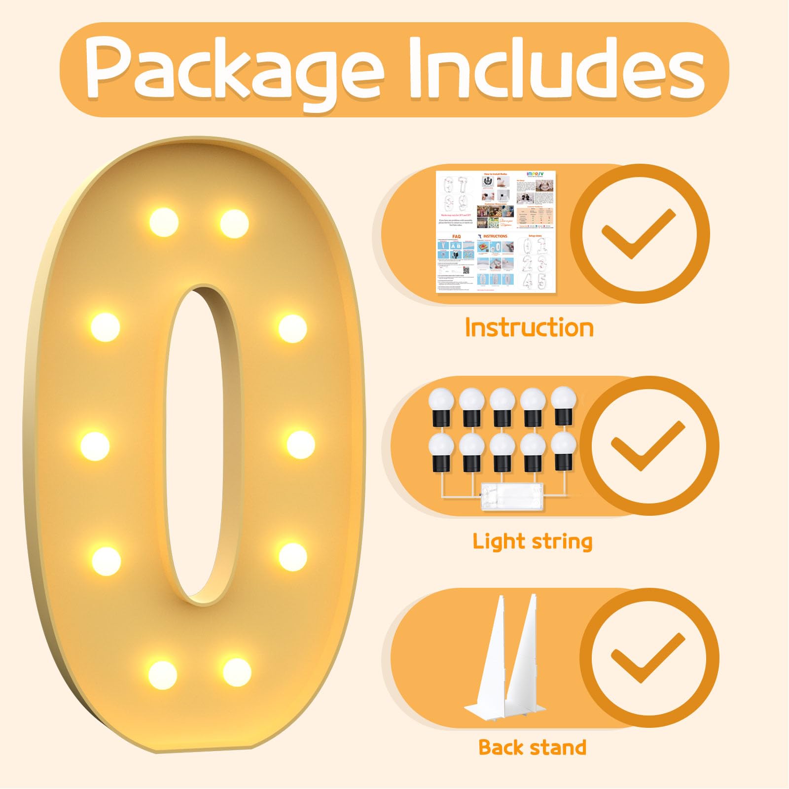 4FT Marquee Numbers, Light Up Numbers Letters, Mosaic Numbers for Balloons, Gaint Marquee Numbers, number 0 balloon for 30th 40th 50th 60th Birthday Decorations, Anniversary Party Decoration 6