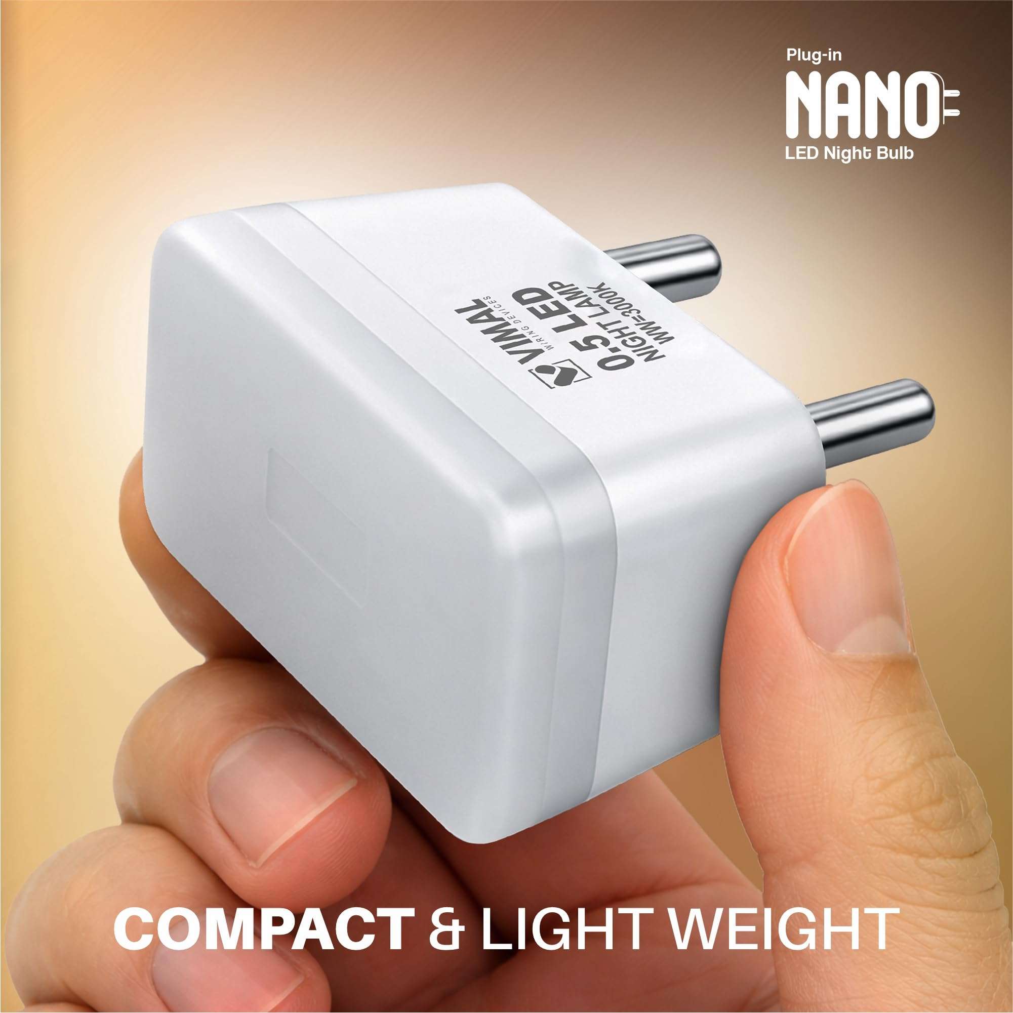 Vimal Nano 0.5Watt LED Plug in Night Lamp with Warm White Night Light (3 Pack) 4