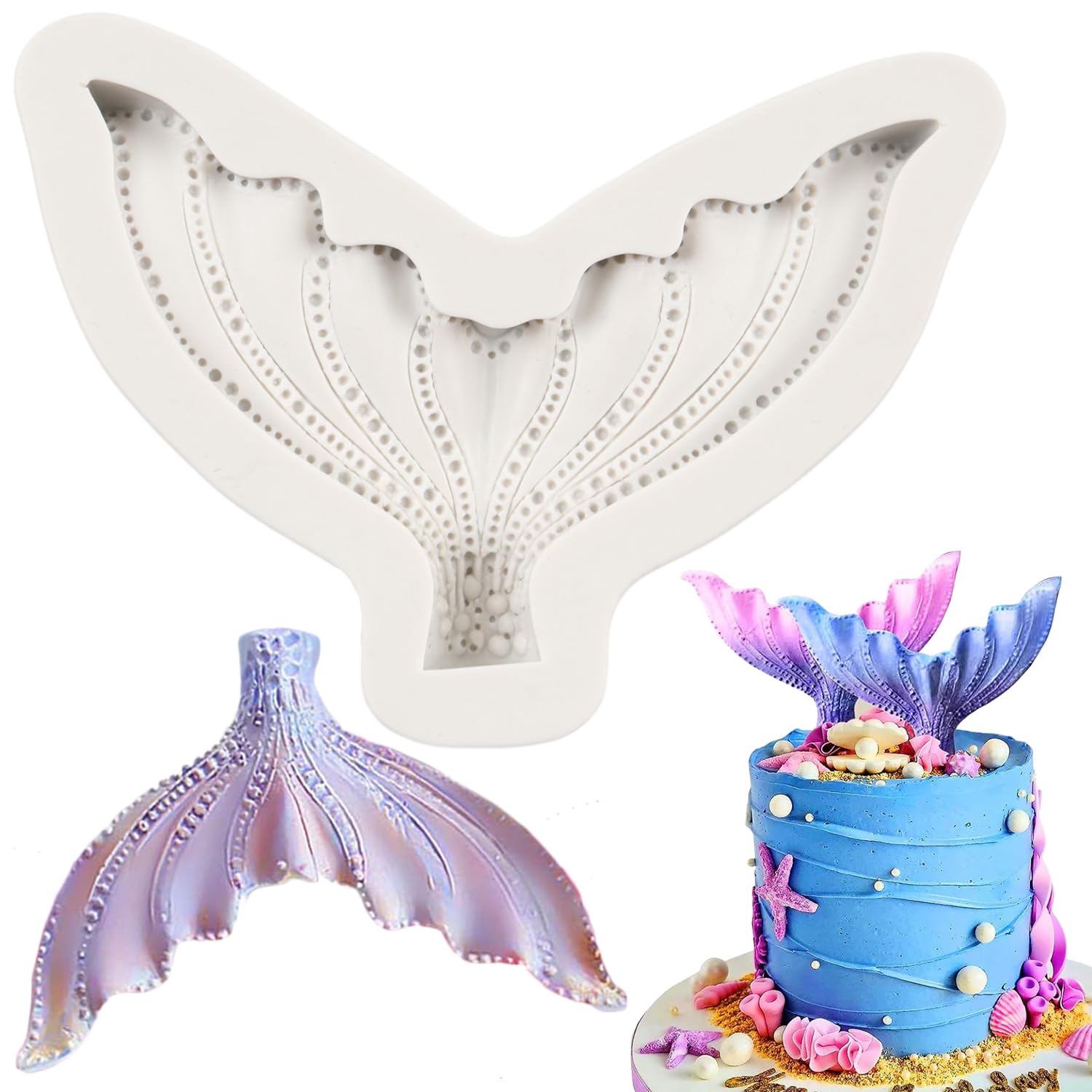 QDMOLDS Mermaid Tail Mold Mermaid Tail Silicone Fondant Molds For Chocolate Candy Cake Decoration Cupcake Topper Polymer Clay Gum Paste 1