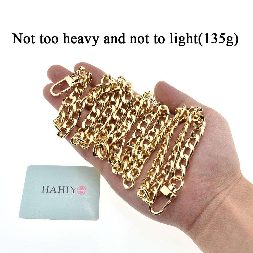 HAHIYO Purse Chain Strap Length 43.3” SPOT-ON Gold for Shoulder Cross Body Sling Purse Handbag Clutch Bag Replacement Strap Comfortable Flat 0.4” Wide Enough 2.4mm Extra Thick Metal Strap 1 Pack 6