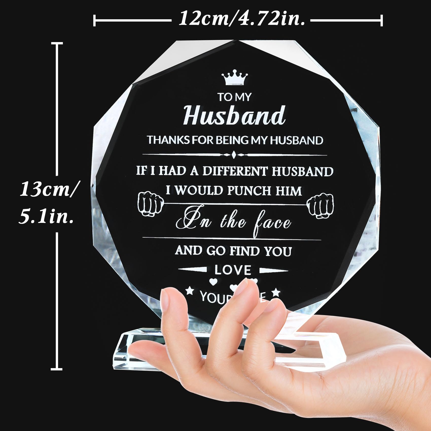 Movdyka Gifts for Husband from Wife Glass Keepsake to My Husband Birthday Unique Gifts for Husband on Anniversary Wedding Christmas Valentines Day Fathers Day 6