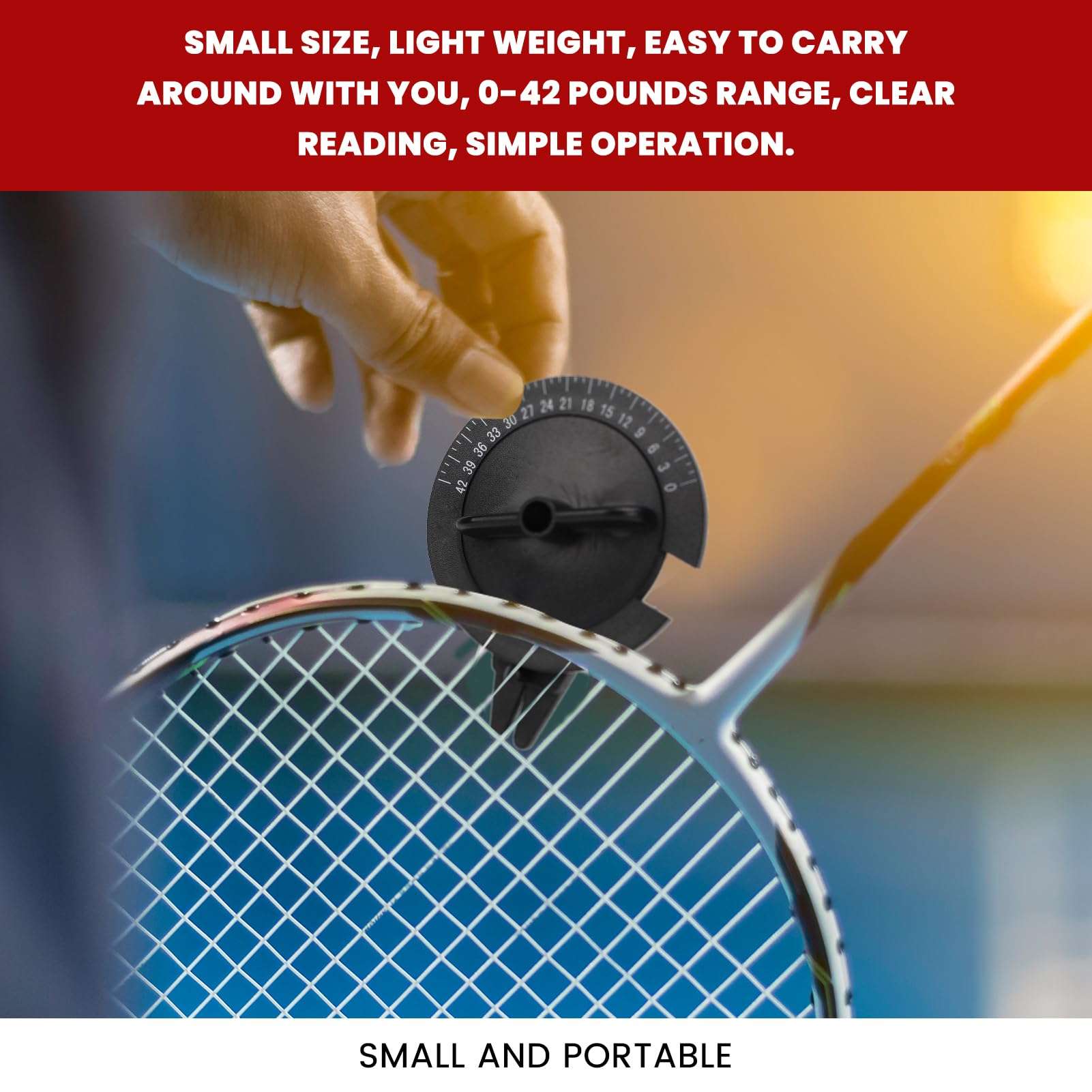 Natudeco Badminton Racket Tension Calibrator Badminton String Tension Tester Accurate Measurement Pressure Value Stringmeter Tennis String Tension Meter for Players and Professionals 3