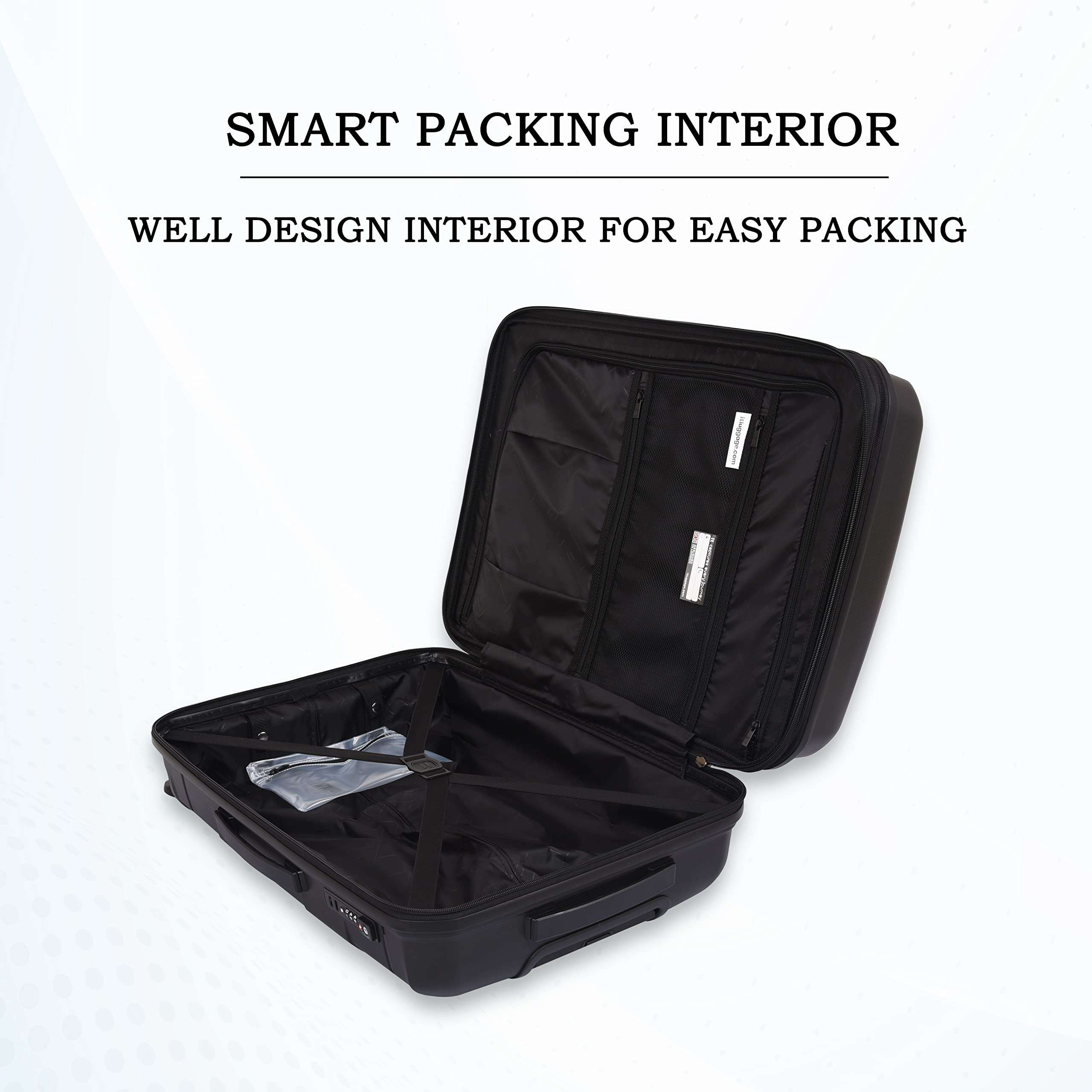 it luggage Momentous| Polypropylene| Medium |Hardsided Fashion Luggage Suitcase |Expandable| 8 Wheel Trolley |16-2886-08 |Black with TSA Lock- 66.2CM 6