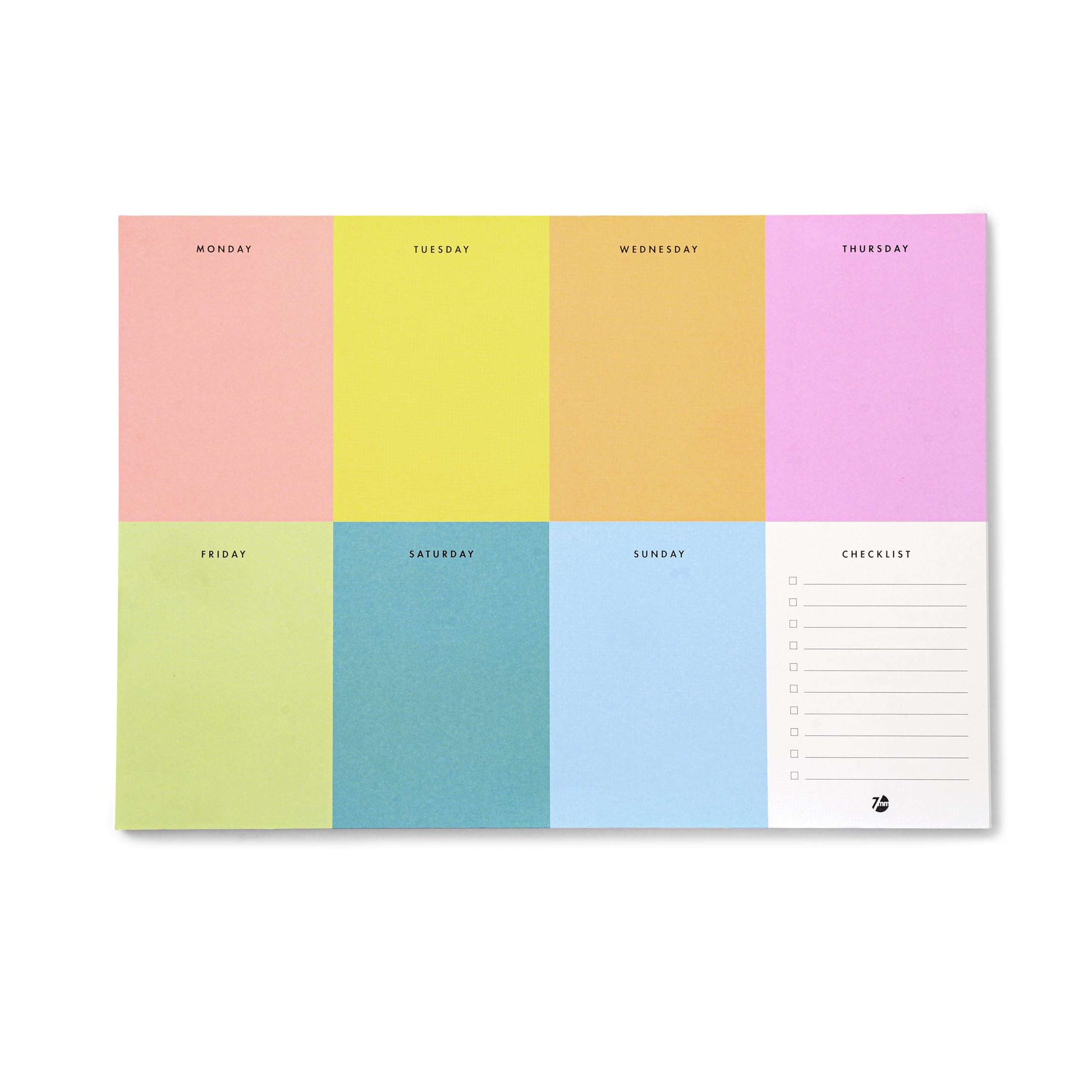 7mm Between the Lines Colourblock Weekly Desk Pad, 60 Tear Off Sheets Each, Printed Hardbound Notepad, 21 x 29.5 cms, Multicolor 1