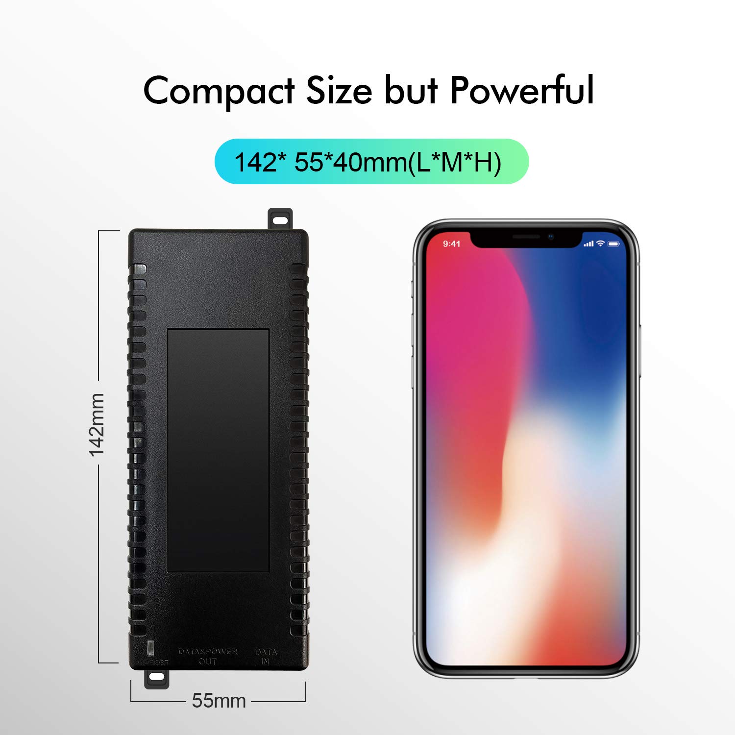 YuLinca 2.5 Gigabit PoE+ Injector, 802.3af, Support 10/100/1000Mbps,Plug & Play, Desktop/Wall-Mount, Distance Up to 100 Meters (328 ft.) 6