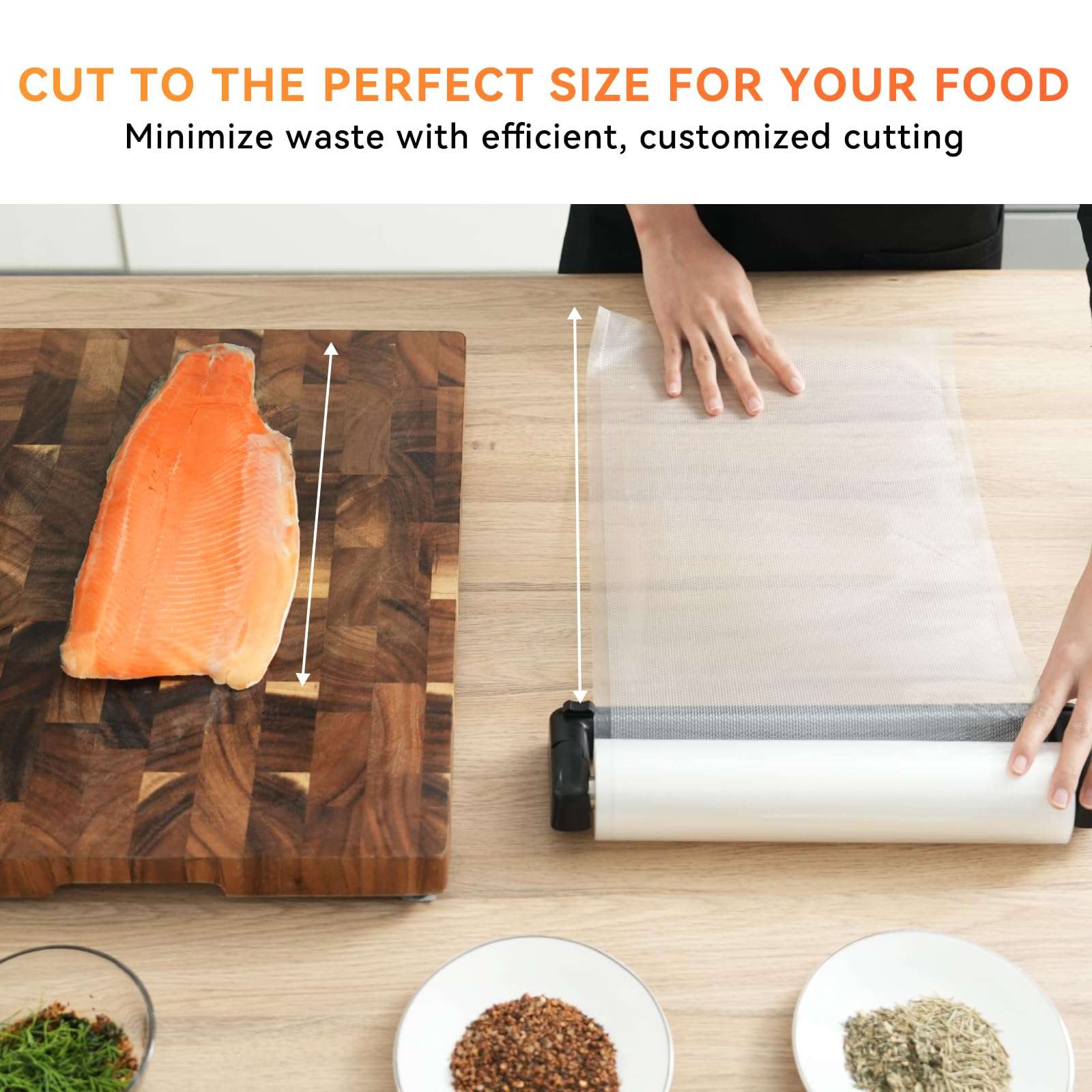 Rolls with Dispenser - 6 Pack 3 Rolls 8"x20' & 3 Rolls 11"x20', Vacuum Sealer Bags, Leakproof Heavy Duty Food Storage for Sous Vide, Meal Prep, Freezer, Compatible with Food Saver, Wevac Core 5