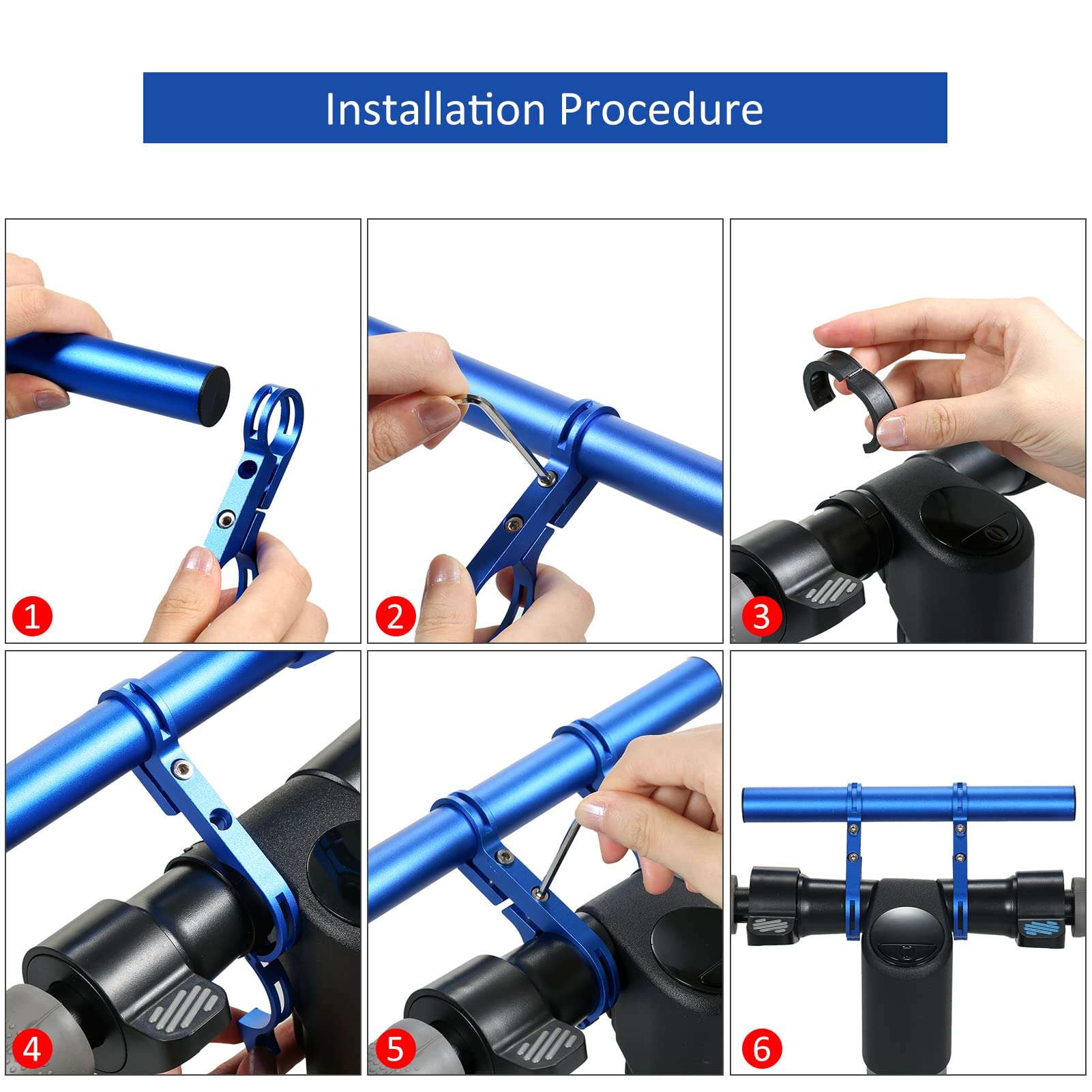 Honeytecs Electric Scooter Horizontal Extension Frame Electric Scooter Handlebar Extender Aluminum Alloy Holder Handle Bar Mount Bracket for M365 4