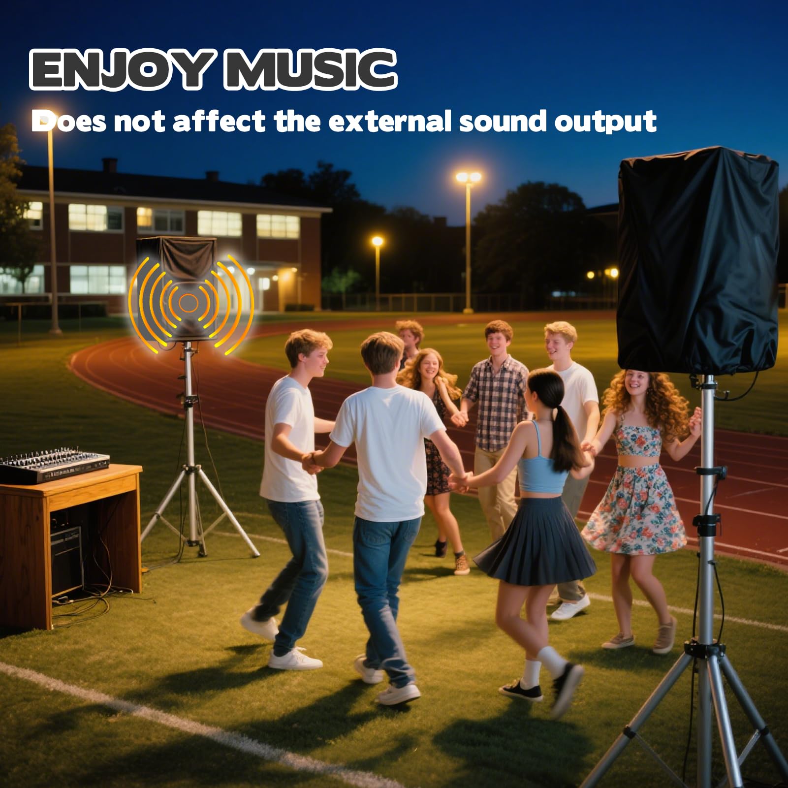 2 Pack 15 Inch Outdoor Speaker Covers, Black UV Protection PA/DJ Speaker Covers for Powered Speaker Mounted on Stand Oxford Fabric Speaker Protective Covers for Waterproof Dustproof 6